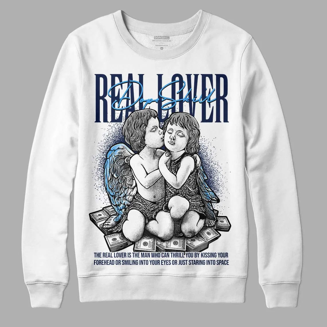 Midnight Navy 3s DopeSkill Sweatshirt Real Lover Graphic sold by DopeSkill
