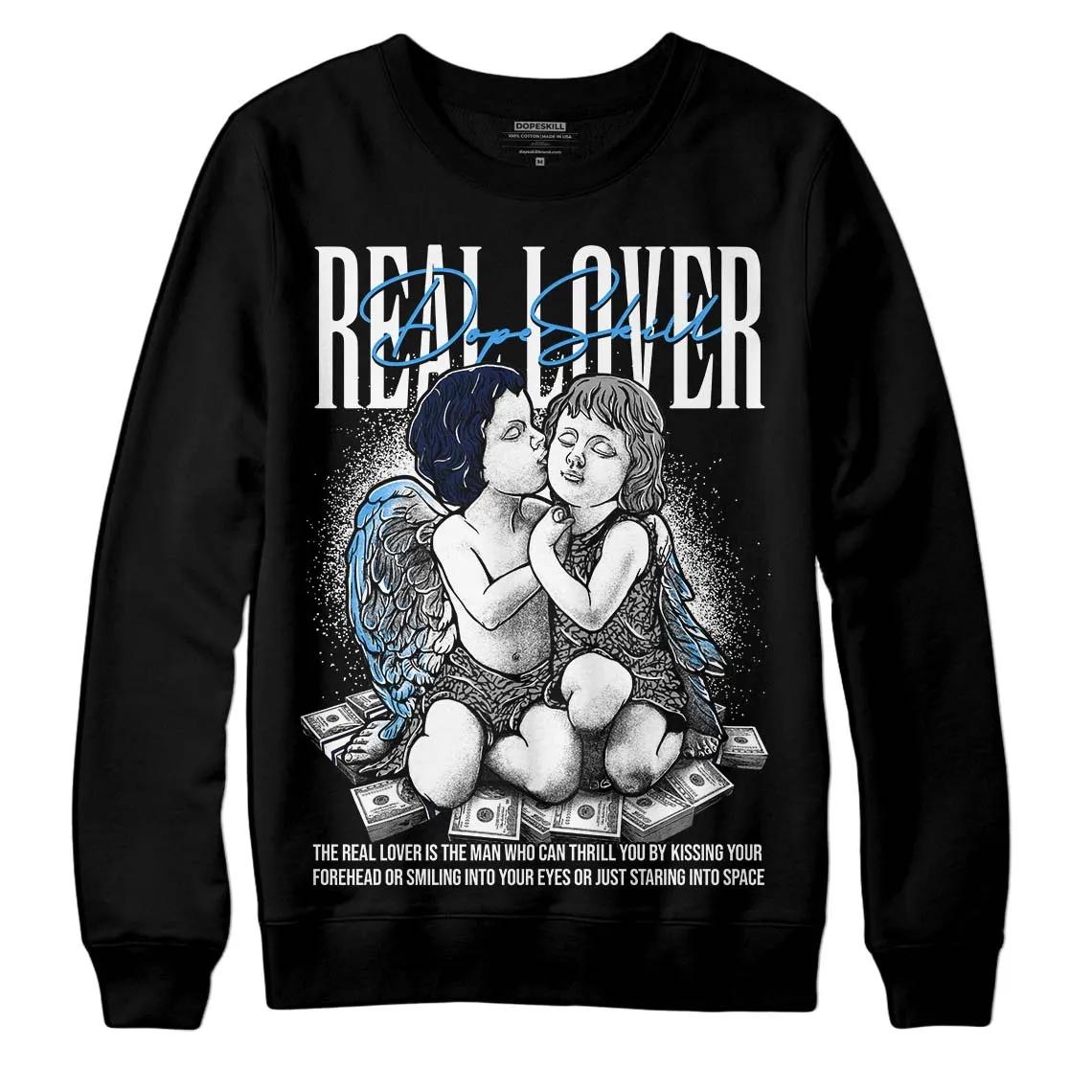 Midnight Navy 3s DopeSkill Sweatshirt Real Lover Graphic sold by DopeSkill product image thumbnail 2