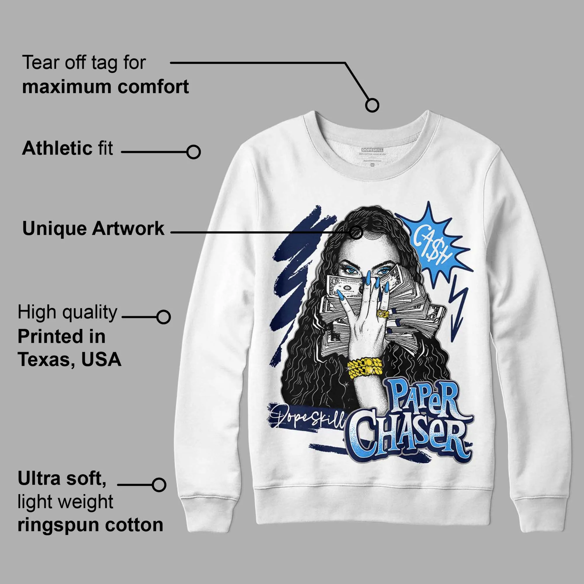 Midnight Navy 3s DopeSkill Sweatshirt NPC Graphic sold by DopeSkill product image thumbnail 3