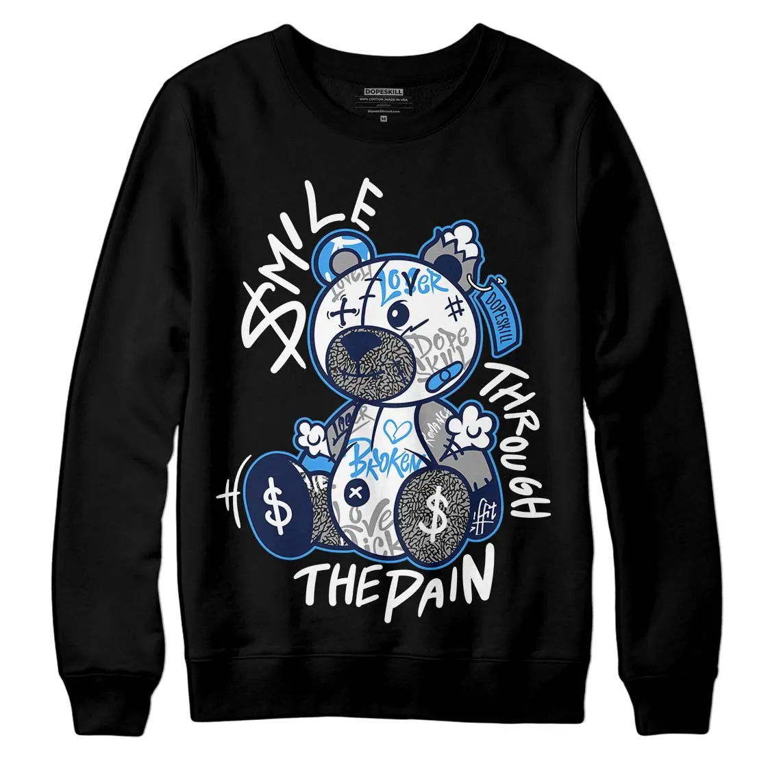 Midnight Navy 3s DopeSkill Sweatshirt Smile Through The Pain Graphic sold by DopeSkill product image thumbnail 2