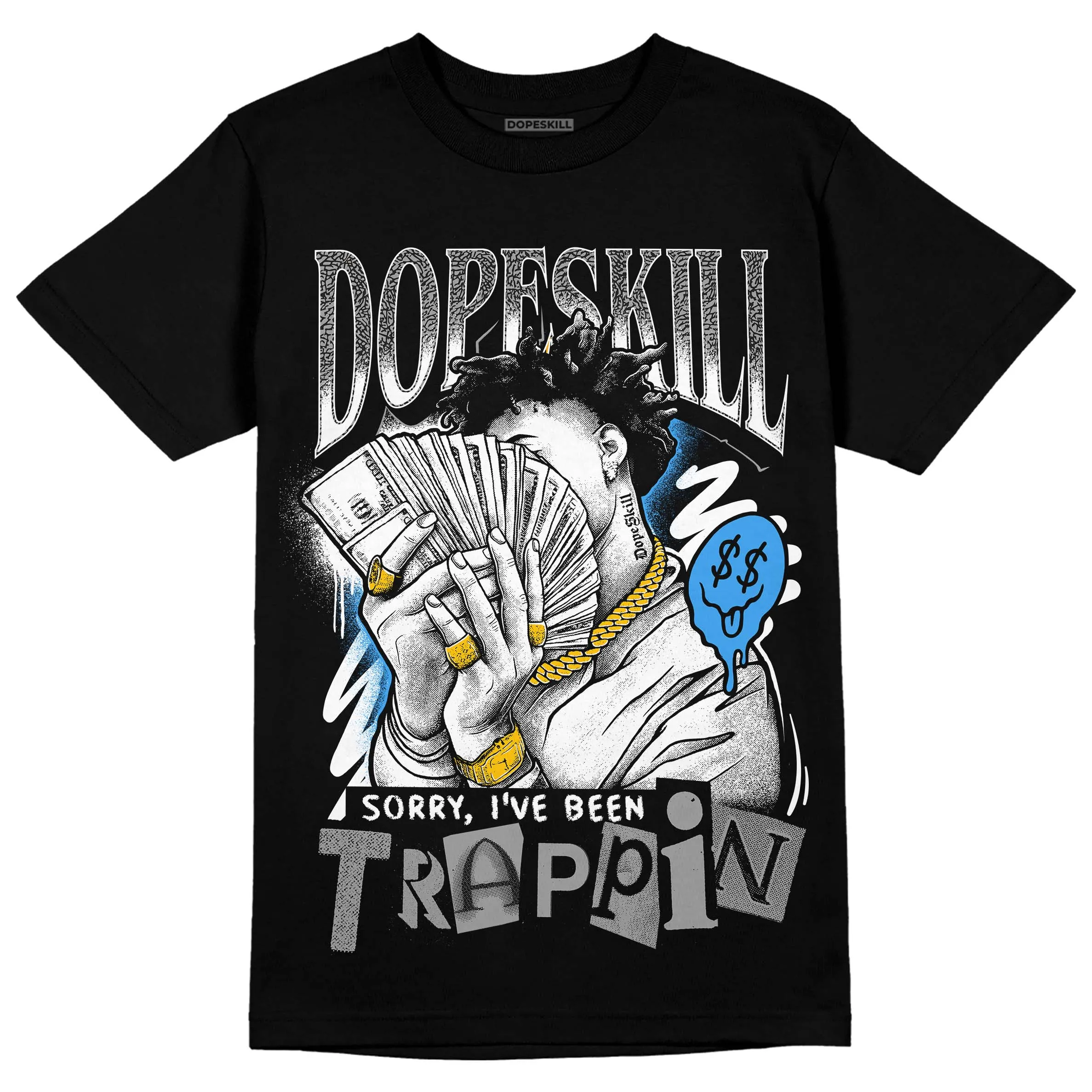 Midnight Navy 3s DopeSkill T-Shirt Sorry I've Been Trappin Graphic sold by DopeSkill product image thumbnail 2