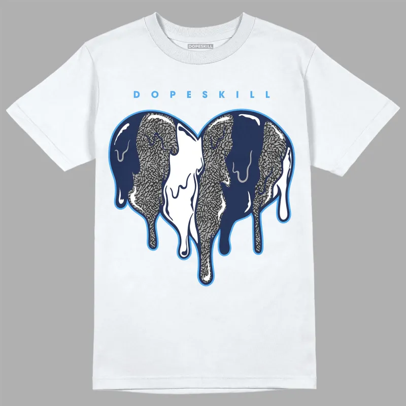 Midnight Navy 3s DopeSkill T-Shirt Slime Drip Heart Graphic sold by DopeSkill