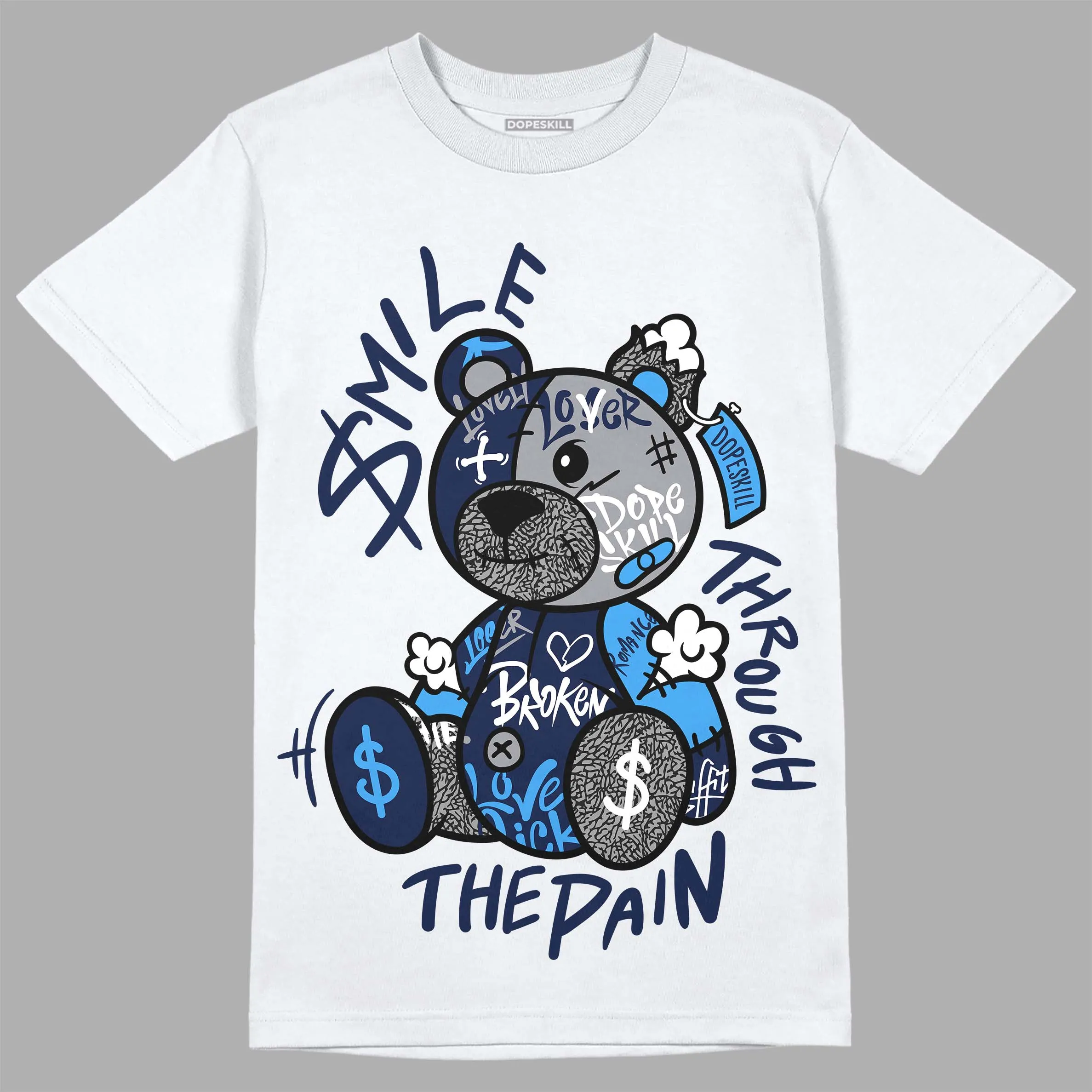 Midnight Navy 3s DopeSkill T-Shirt Smile Through The Pain Graphic sold by DopeSkill