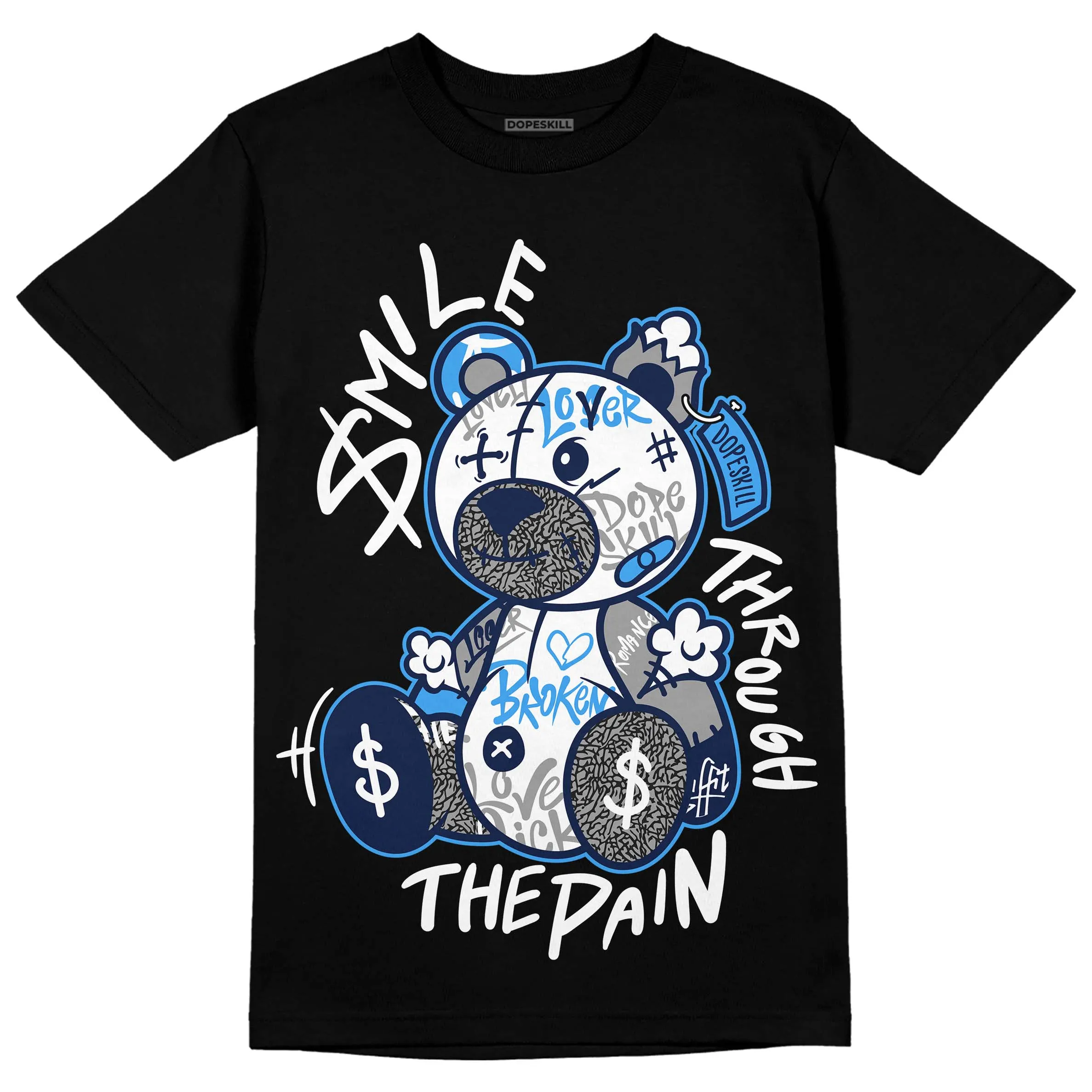 Midnight Navy 3s DopeSkill T-Shirt Smile Through The Pain Graphic sold by DopeSkill product image thumbnail 2