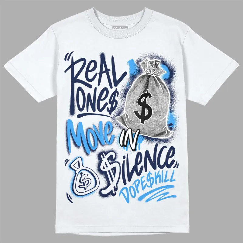 Midnight Navy 3s DopeSkill T-Shirt Real Ones Move In Silence Graphic sold by DopeSkill