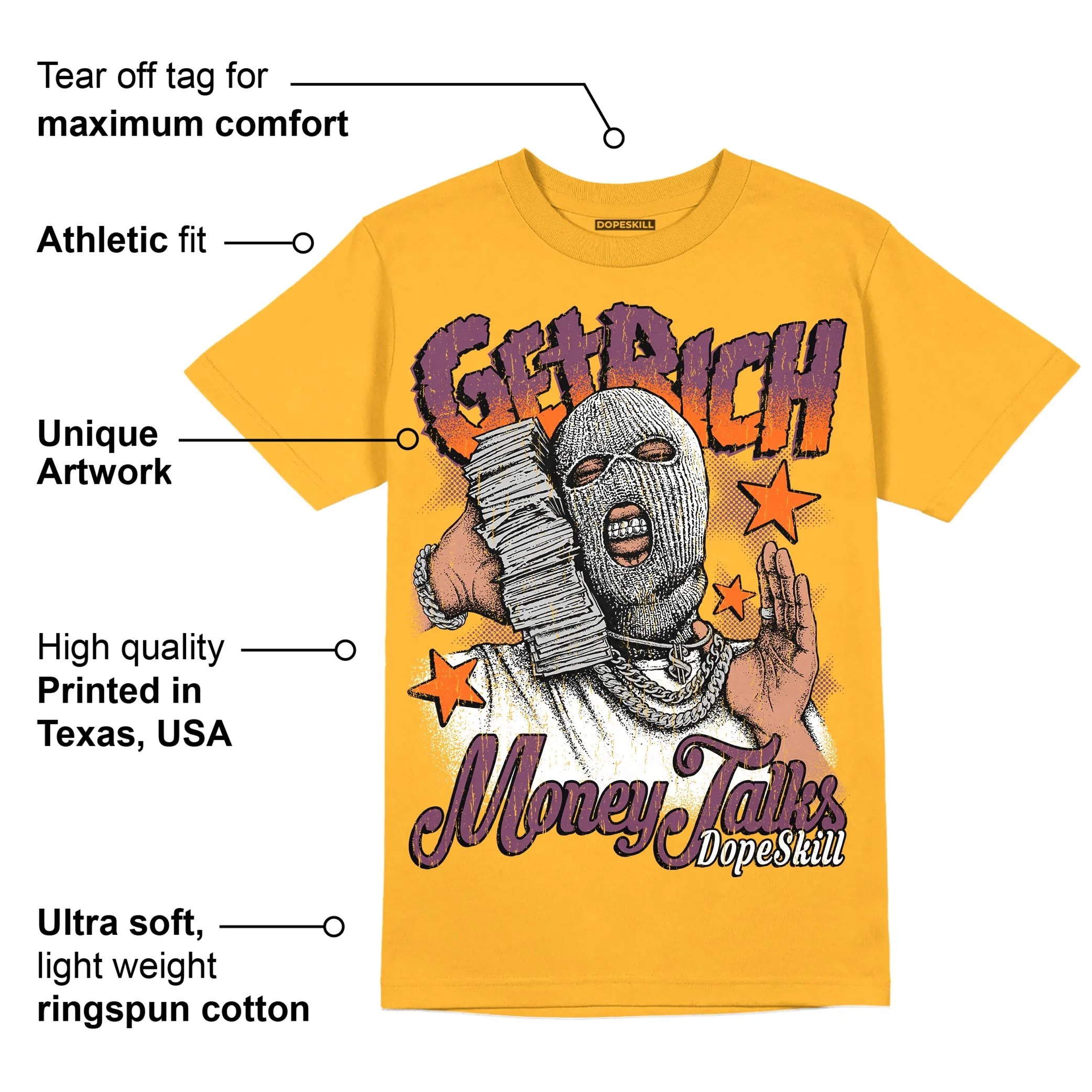 Brotherhood 1s High OG DopeSkill University Gold T-shirt Get Rich Graphic sold by DopeSkill product image thumbnail 2