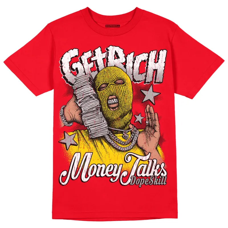 Red Thunder 4s DopeSkill Red T-shirt Get Rich Graphic sold by DopeSkill