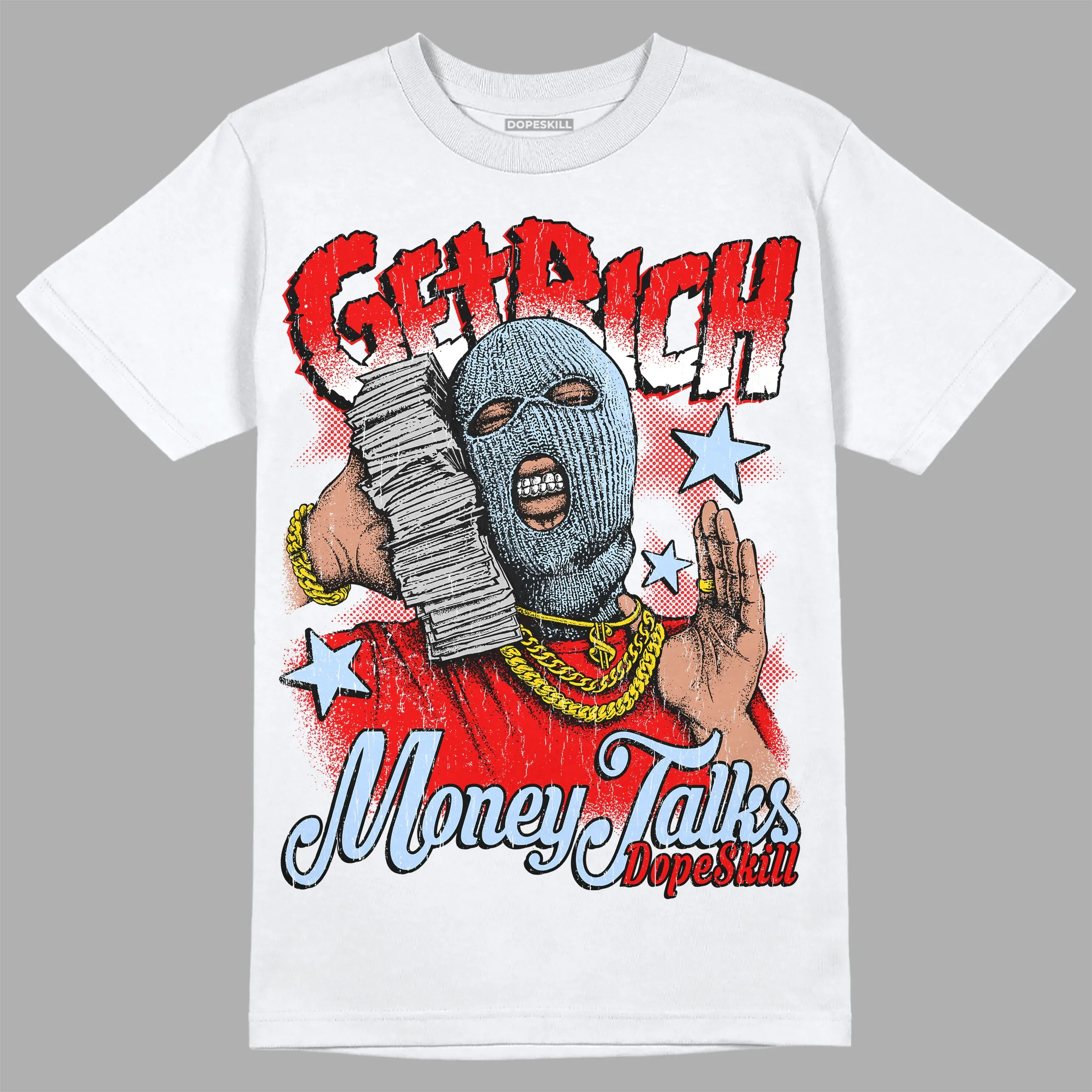 Cherry 11s DopeSkill T-Shirt Get Rich Graphic sold by DopeSkill