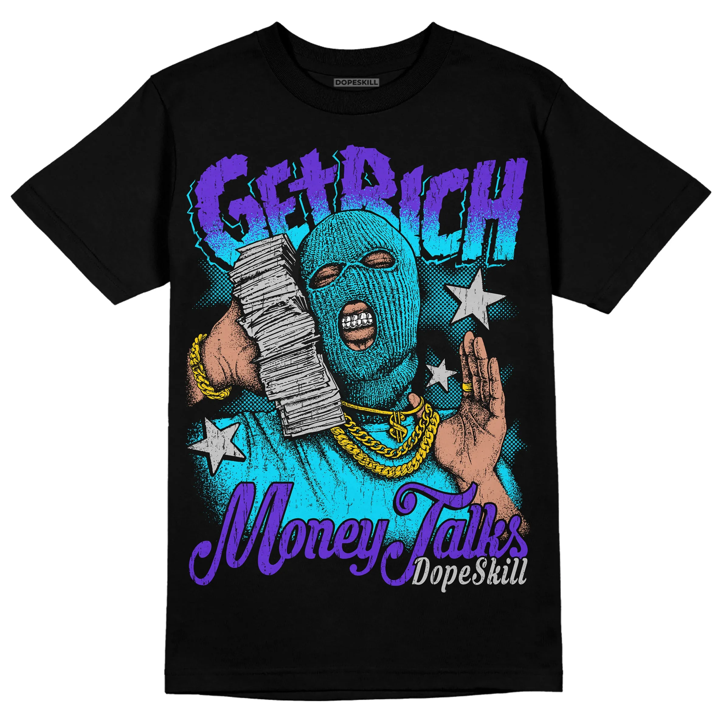 Aqua 6s DopeSkill T-Shirt Get Rich Graphic sold by DopeSkill