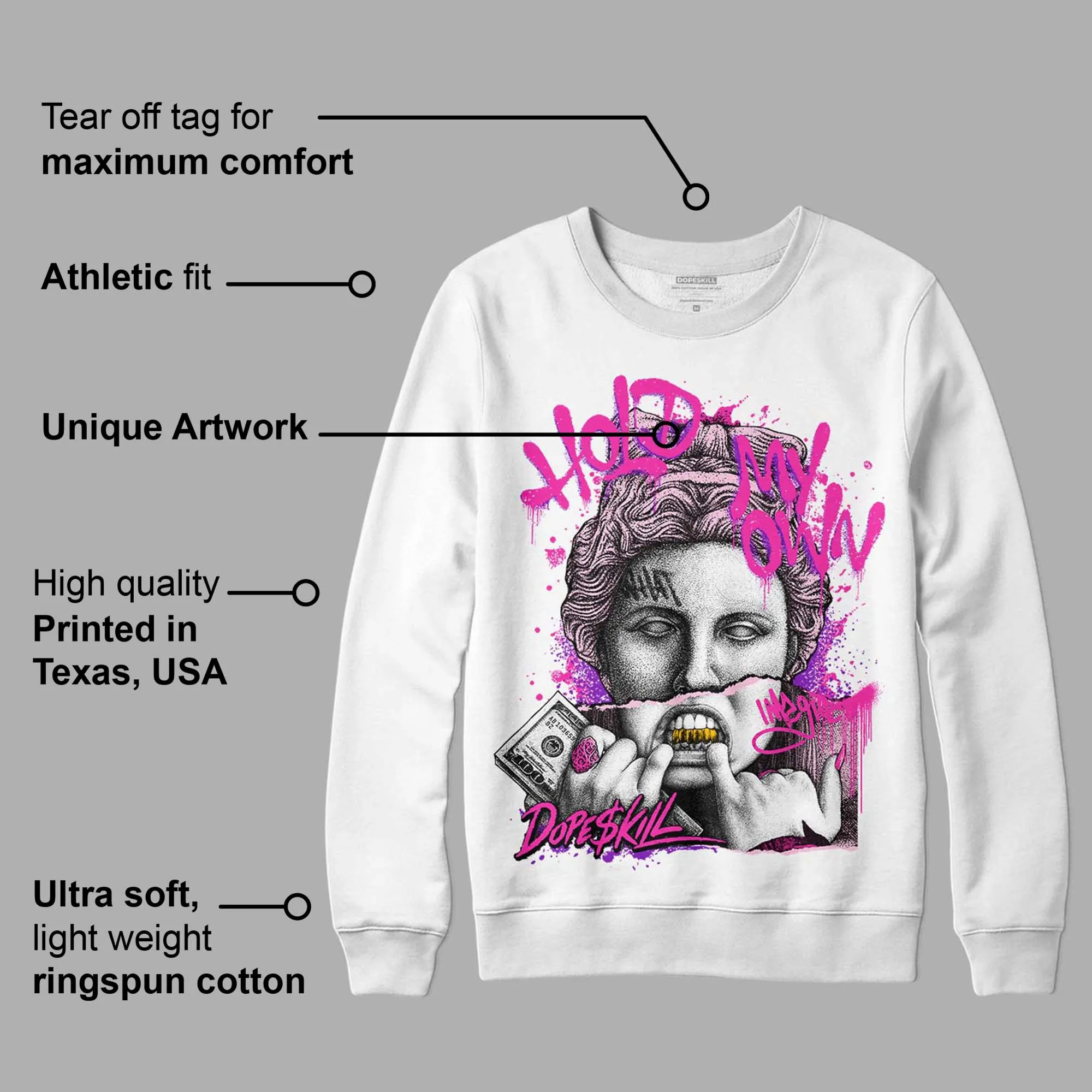 Pink Collection DopeSkill Sweatshirt Hold My Own Graphic sold by DopeSkill product image thumbnail 3