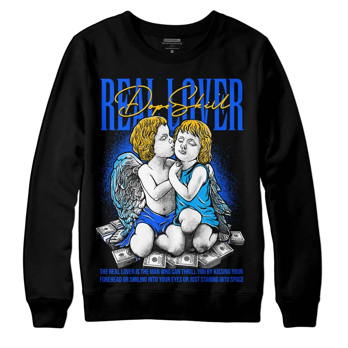 Royal Blue Collection DopeSkill Sweatshirt Real Lover Graphic sold by DopeSkill product image thumbnail 2