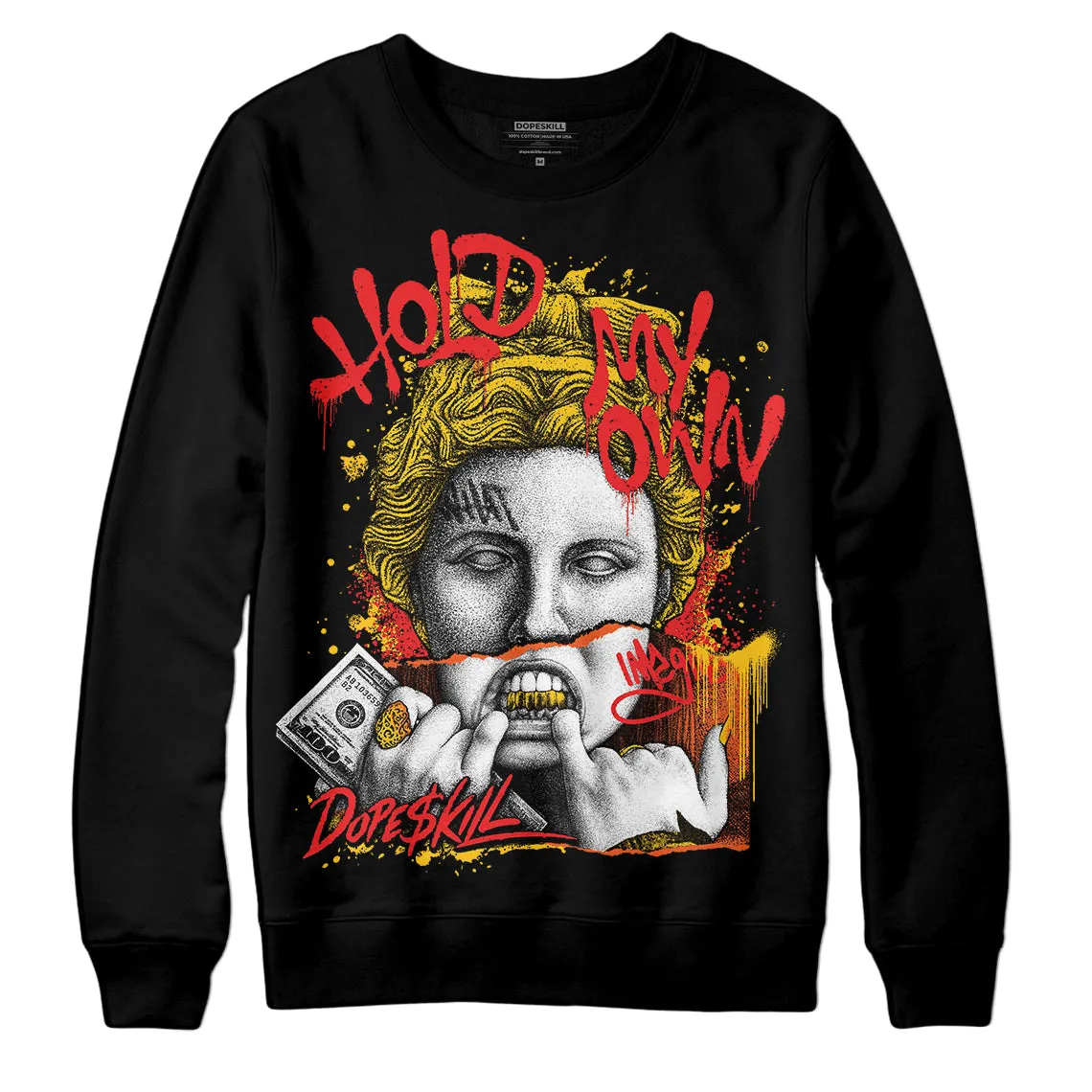 Yellow Collection DopeSkill Sweatshirt Hold My Own Graphic sold by DopeSkill