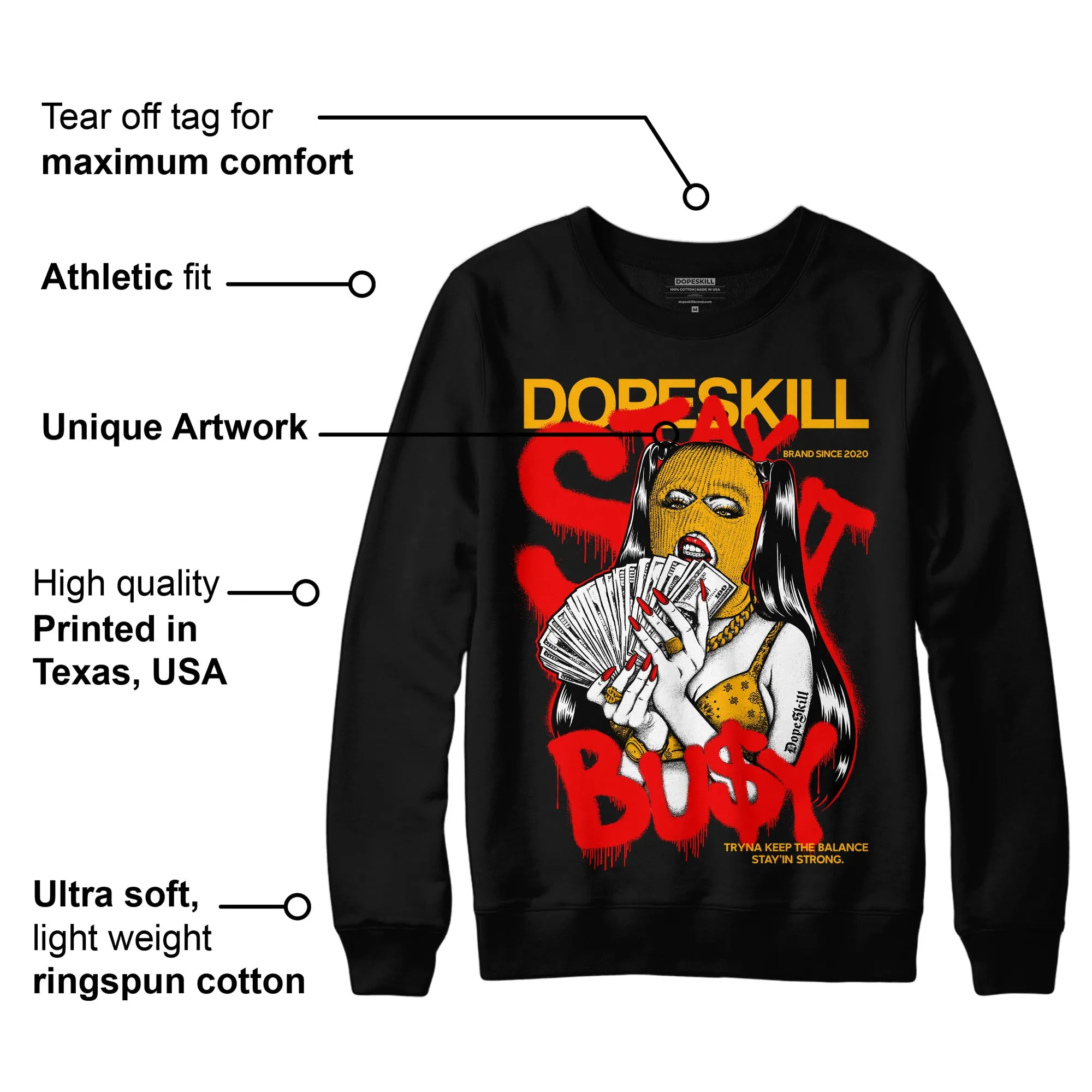 Red Collection DopeSkill Sweatshirt Stay It Busy Graphic sold by DopeSkill product image thumbnail 3