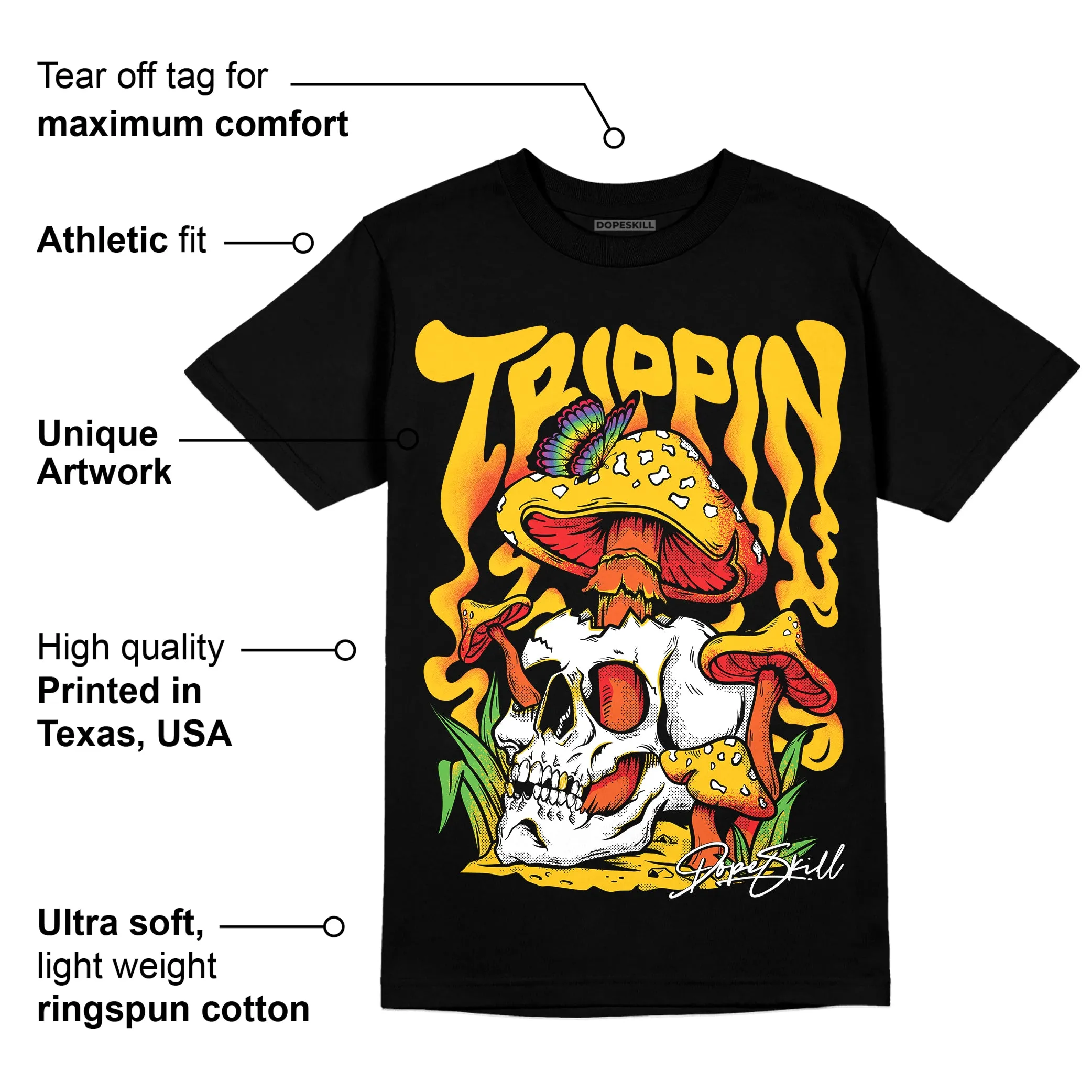 Yellow Collection DopeSkill T-Shirt Trippin Graphic sold by DopeSkill product image thumbnail 3