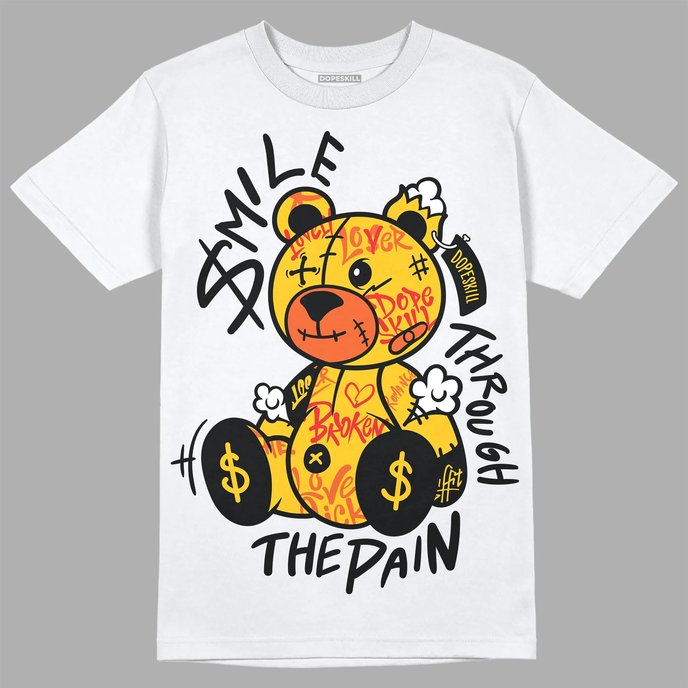 Yellow Collection DopeSkill T-Shirt Smile Through The Pain Graphic sold by DopeSkill product image thumbnail 2