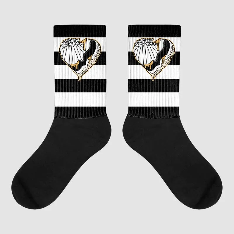 Gratitude 11s DopeSkill Sublimated Socks Horizontal Stripes Graphic sold by DopeSkill
