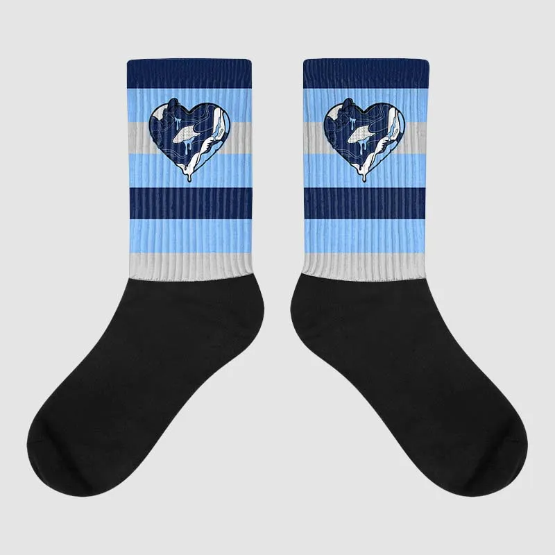 Midnight Navy 5s DopeSkill Sublimated Socks Horizontal Stripes Graphic sold by DopeSkill