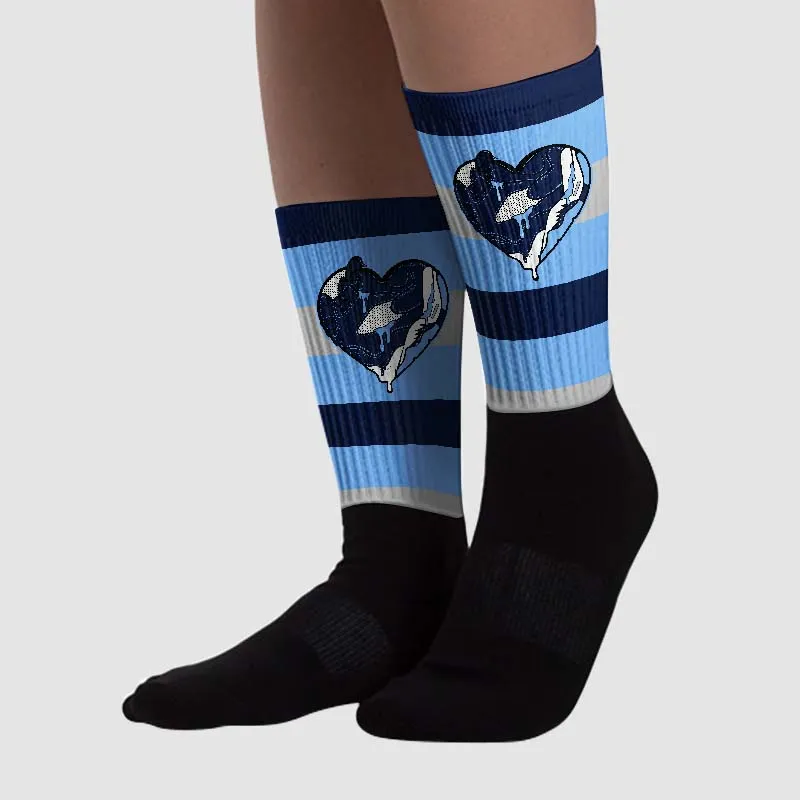Midnight Navy 5s DopeSkill Sublimated Socks Horizontal Stripes Graphic sold by DopeSkill product image thumbnail 2