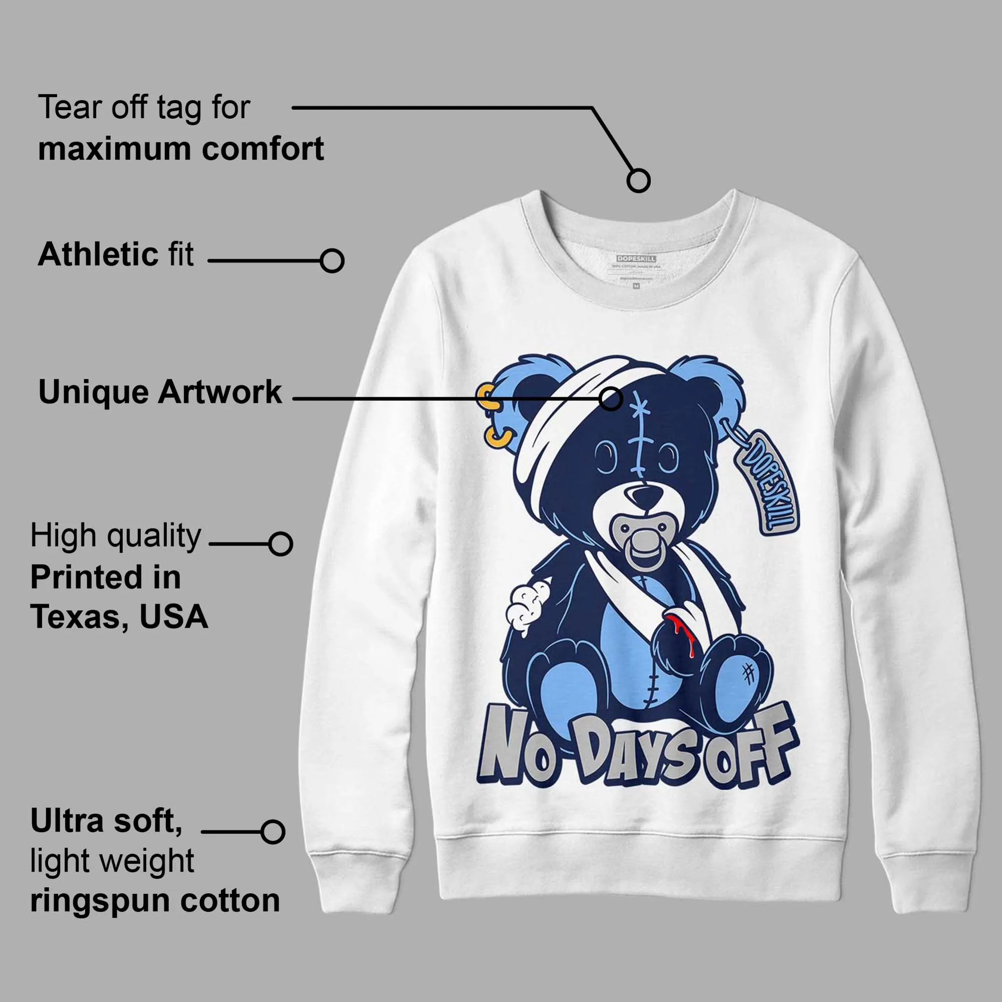 Midnight Navy 5s DopeSkill Sweatshirt Hurt Bear Graphic sold by DopeSkill product image thumbnail 2