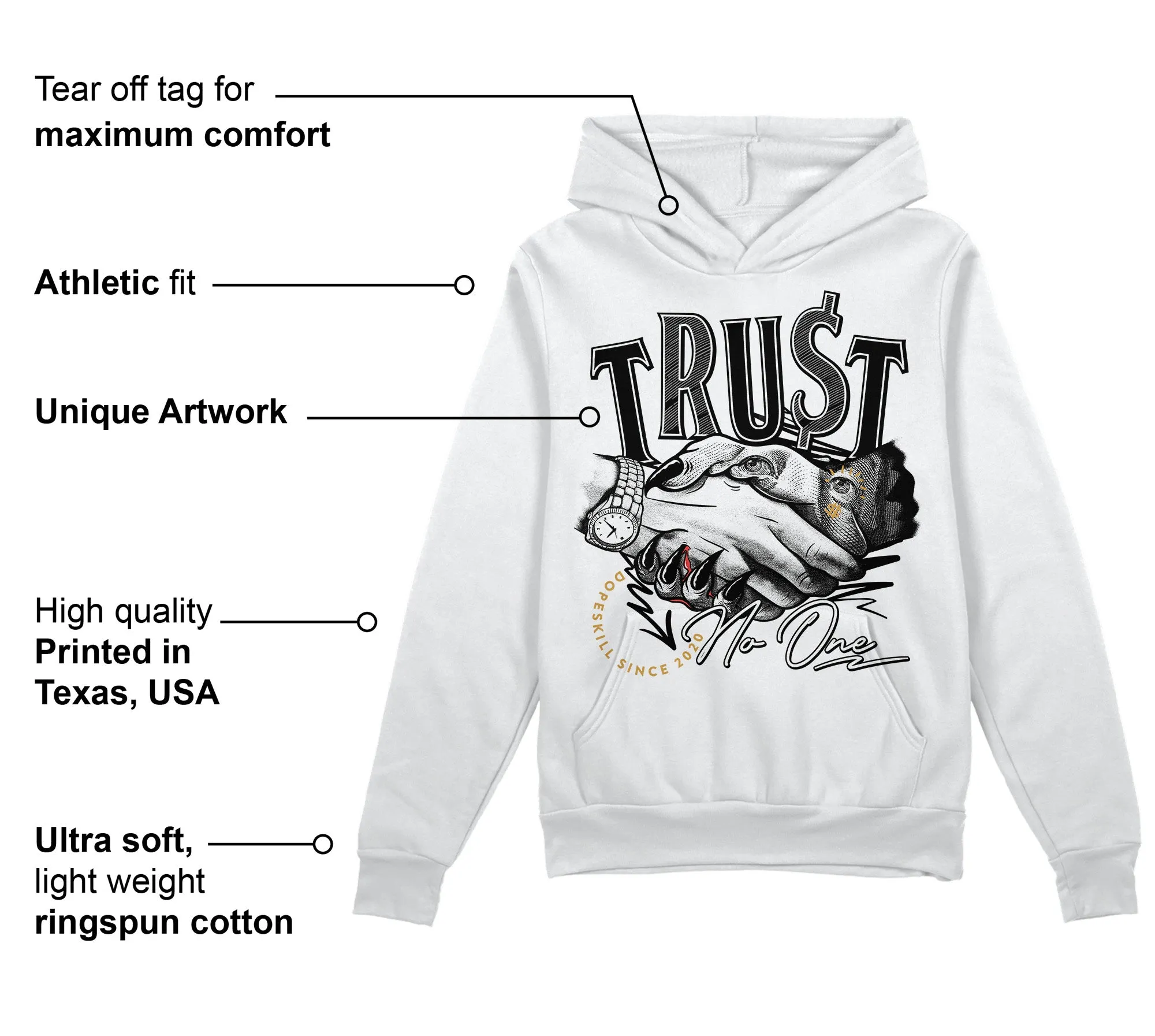 Gratitude 11s DopeSkill Hoodie Sweatshirt Trust No One Graphic sold by DopeSkill product image thumbnail 3