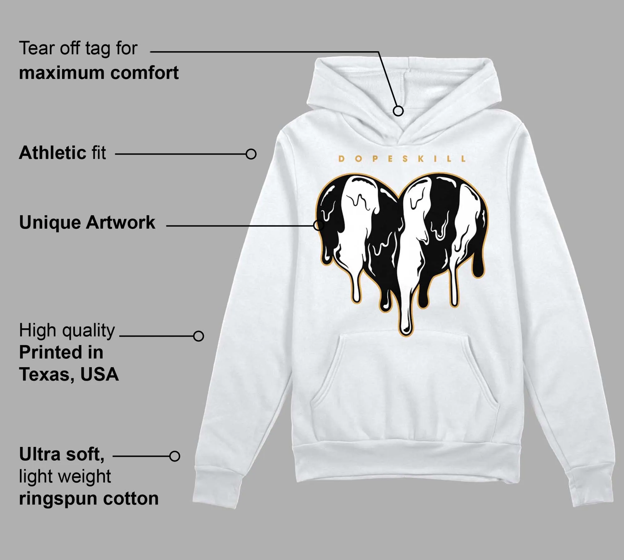 Gratitude 11s DopeSkill Hoodie Sweatshirt Slime Drip Heart Graphic sold by DopeSkill product image thumbnail 3