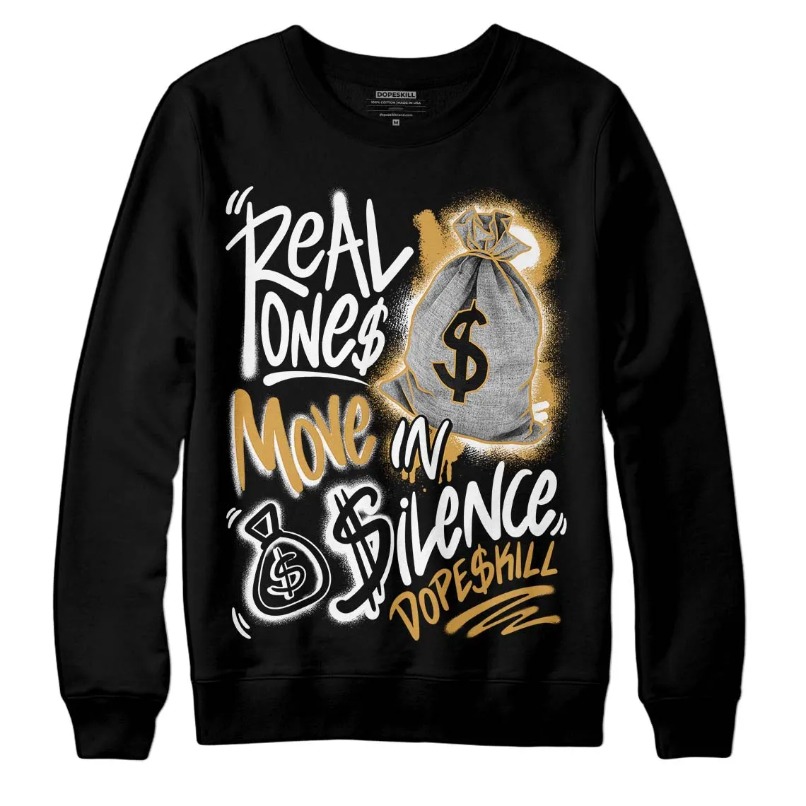 Gratitude 11s DopeSkill Sweatshirt Real Ones Move In Silence Graphic sold by DopeSkill product image thumbnail 2