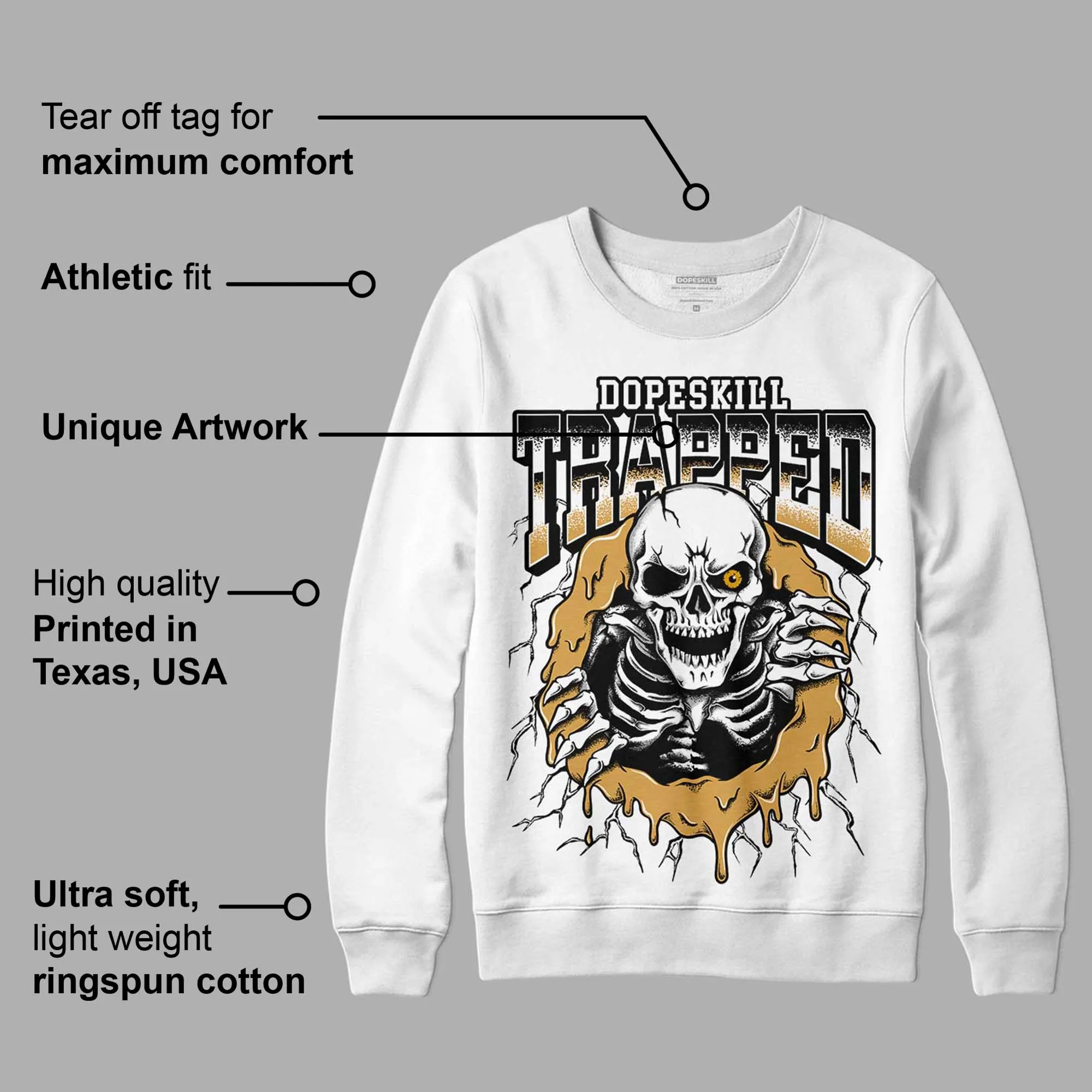 Gratitude 11s DopeSkill Sweatshirt Trapped Halloween Graphic sold by DopeSkill product image thumbnail 3