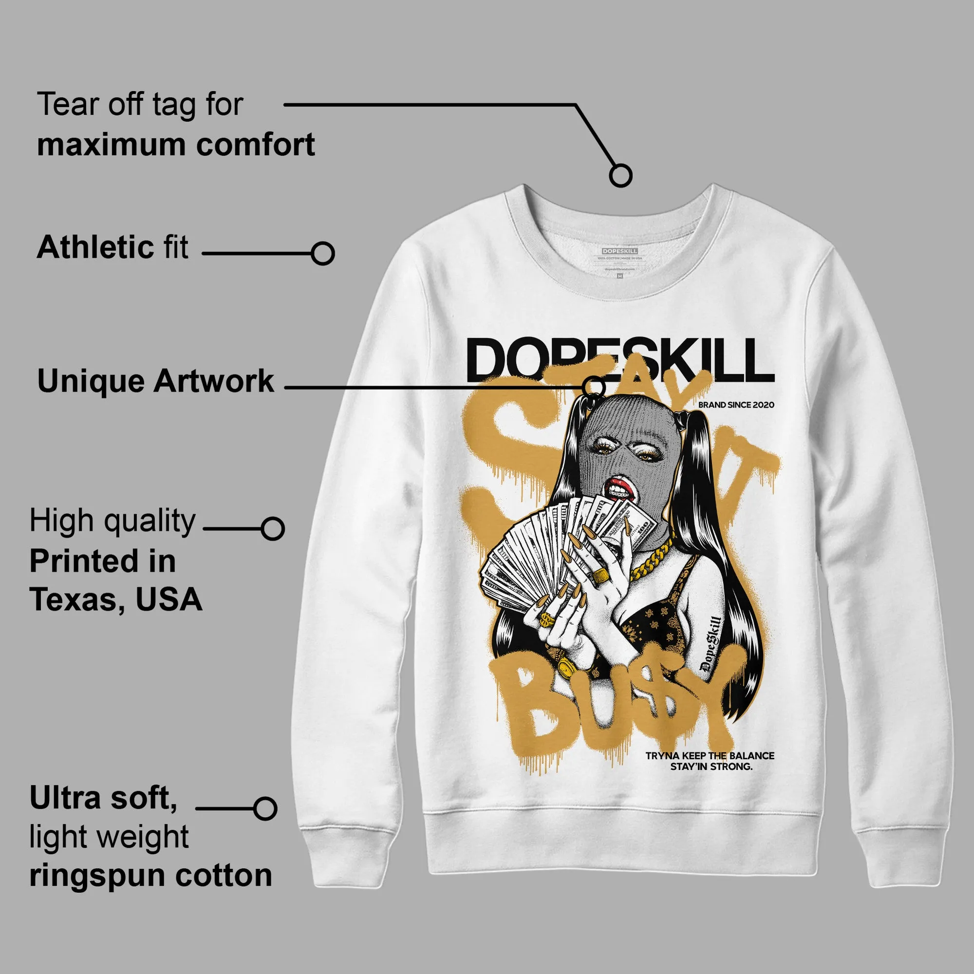 Gratitude 11s DopeSkill Sweatshirt Stay It Busy Graphic sold by DopeSkill product image thumbnail 3