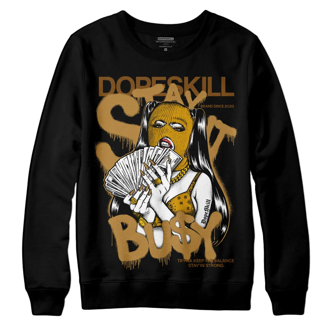 Wheat 13s DopeSkill Sweatshirt Stay It Busy Graphic sold by DopeSkill product image thumbnail 2