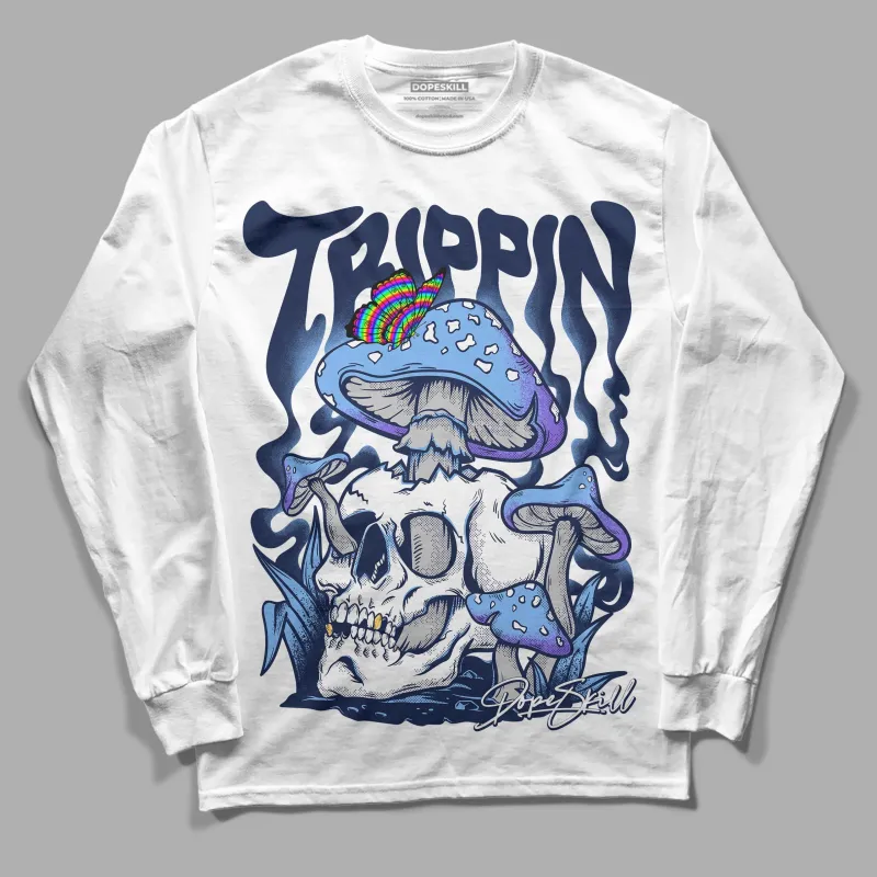 Midnight Navy 5s DopeSkill Long Sleeve T-Shirt Trippin Graphic sold by DopeSkill