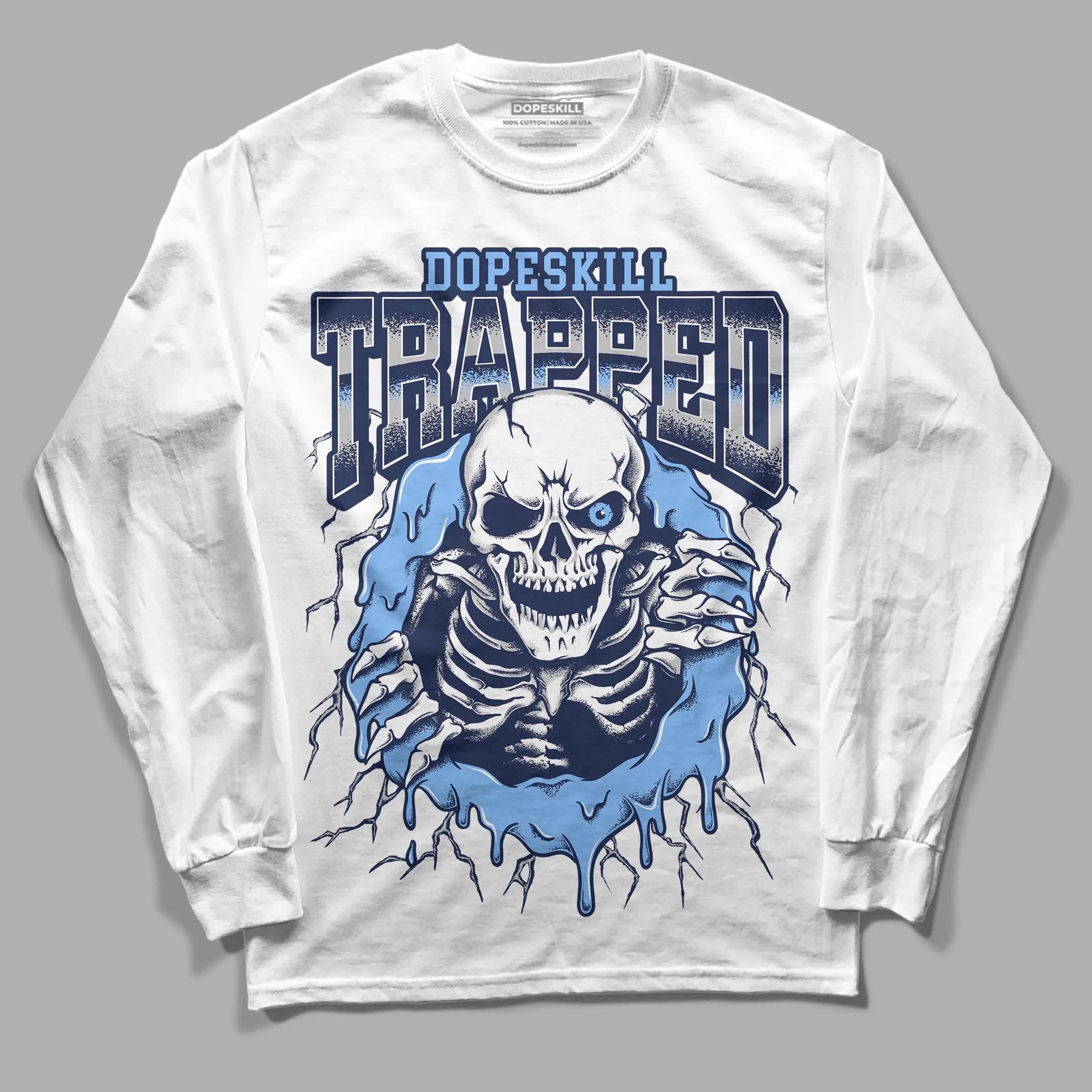 Midnight Navy 5s DopeSkill Long Sleeve T-Shirt Trapped Halloween Graphic sold by DopeSkill