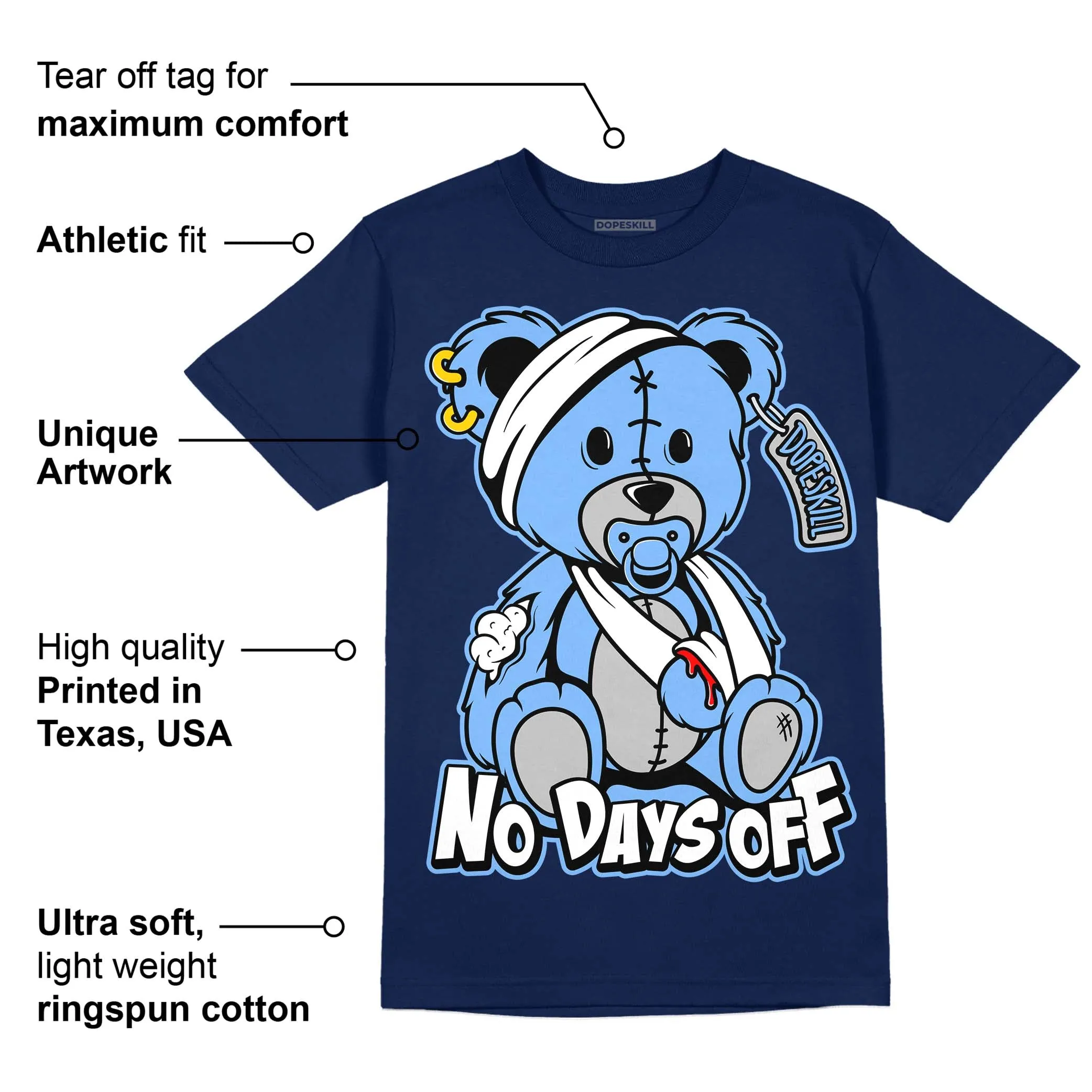 Midnight Navy 5s DopeSkill Navy T-Shirt Hurt Bear Graphic sold by DopeSkill product image thumbnail 2