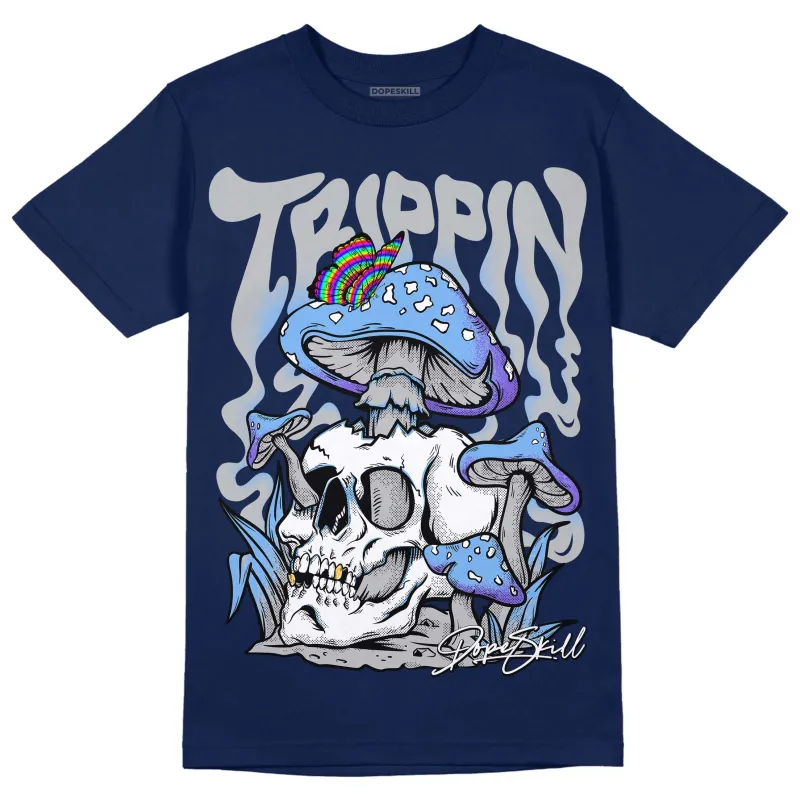 Midnight Navy 5s DopeSkill Navy T-shirt Trippin Graphic sold by DopeSkill