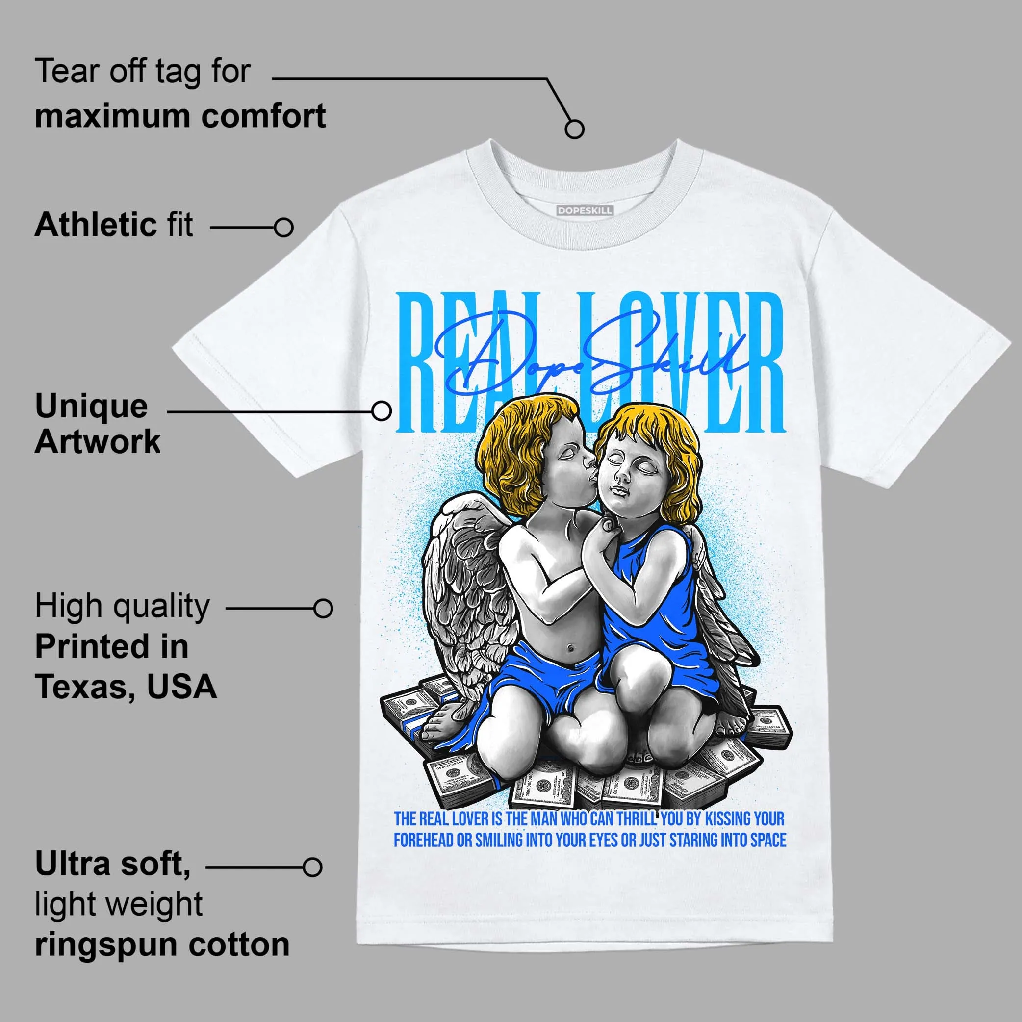 Royal Blue Collection DopeSkill T-Shirt Real Lover Graphic sold by DopeSkill product image thumbnail 3