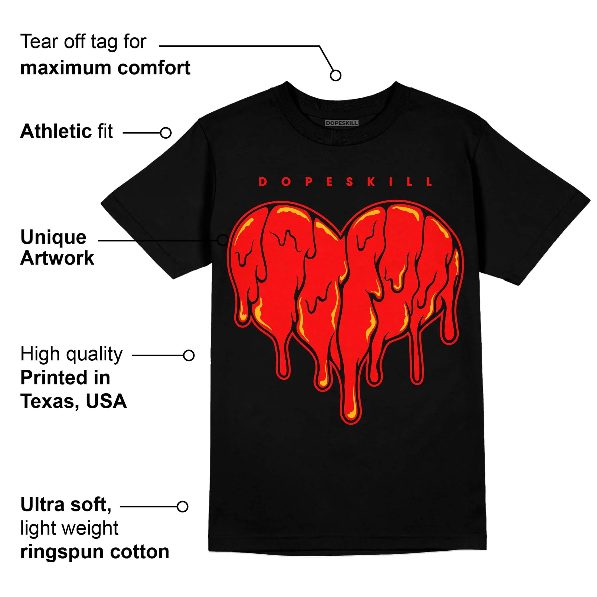 Red Collection DopeSkill T-Shirt Slime Drip Heart Graphic sold by DopeSkill product image thumbnail 3
