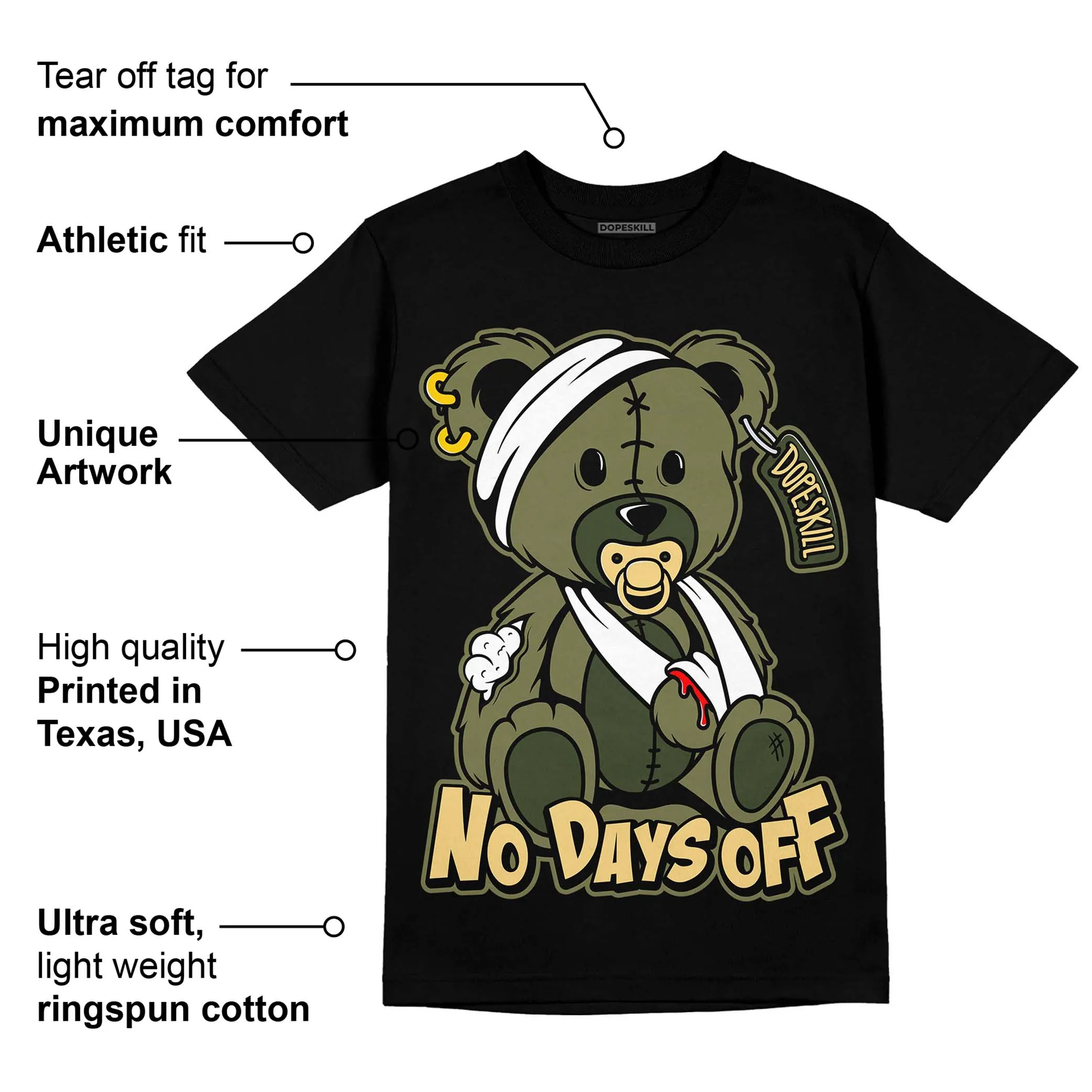 Craft Olive 4s DopeSkill T-Shirt Hurt Bear Graphic sold by DopeSkill product image thumbnail 3