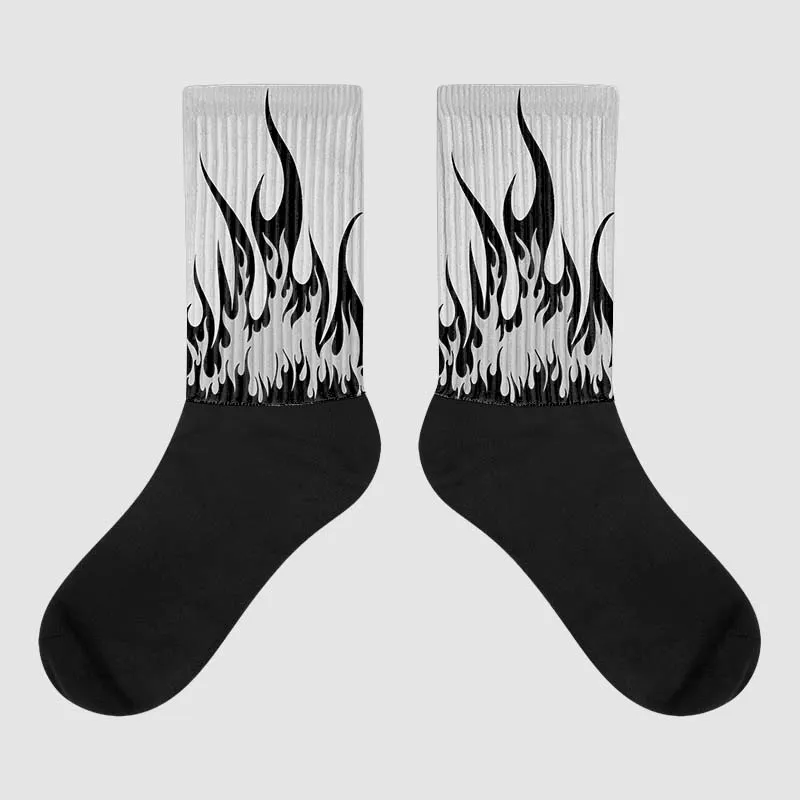 Off Noir 3s DopeSkill Sublimated Socks FIRE Graphic sold by DopeSkill