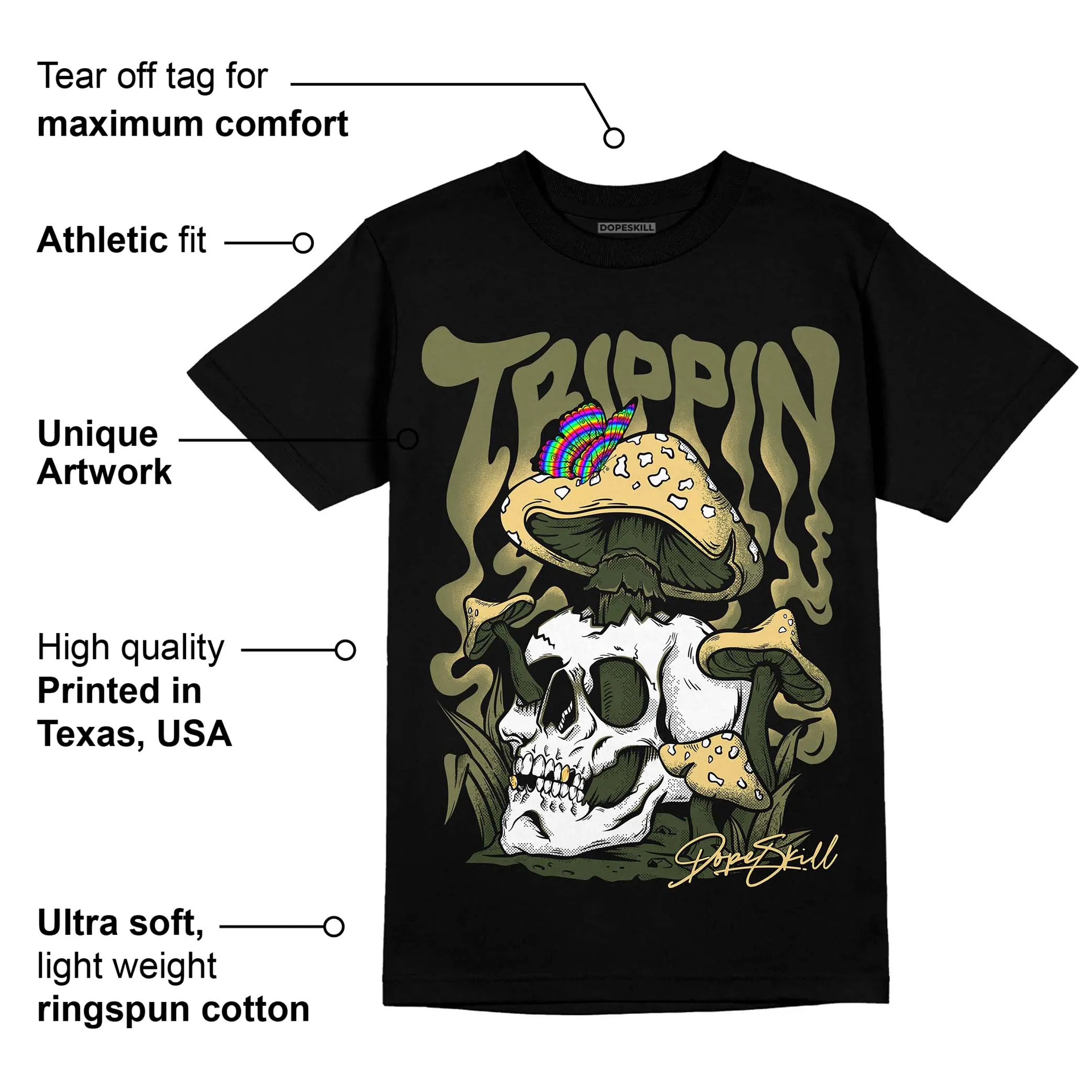 Craft Olive 4s DopeSkill T-Shirt Trippin Graphic sold by DopeSkill product image thumbnail 3