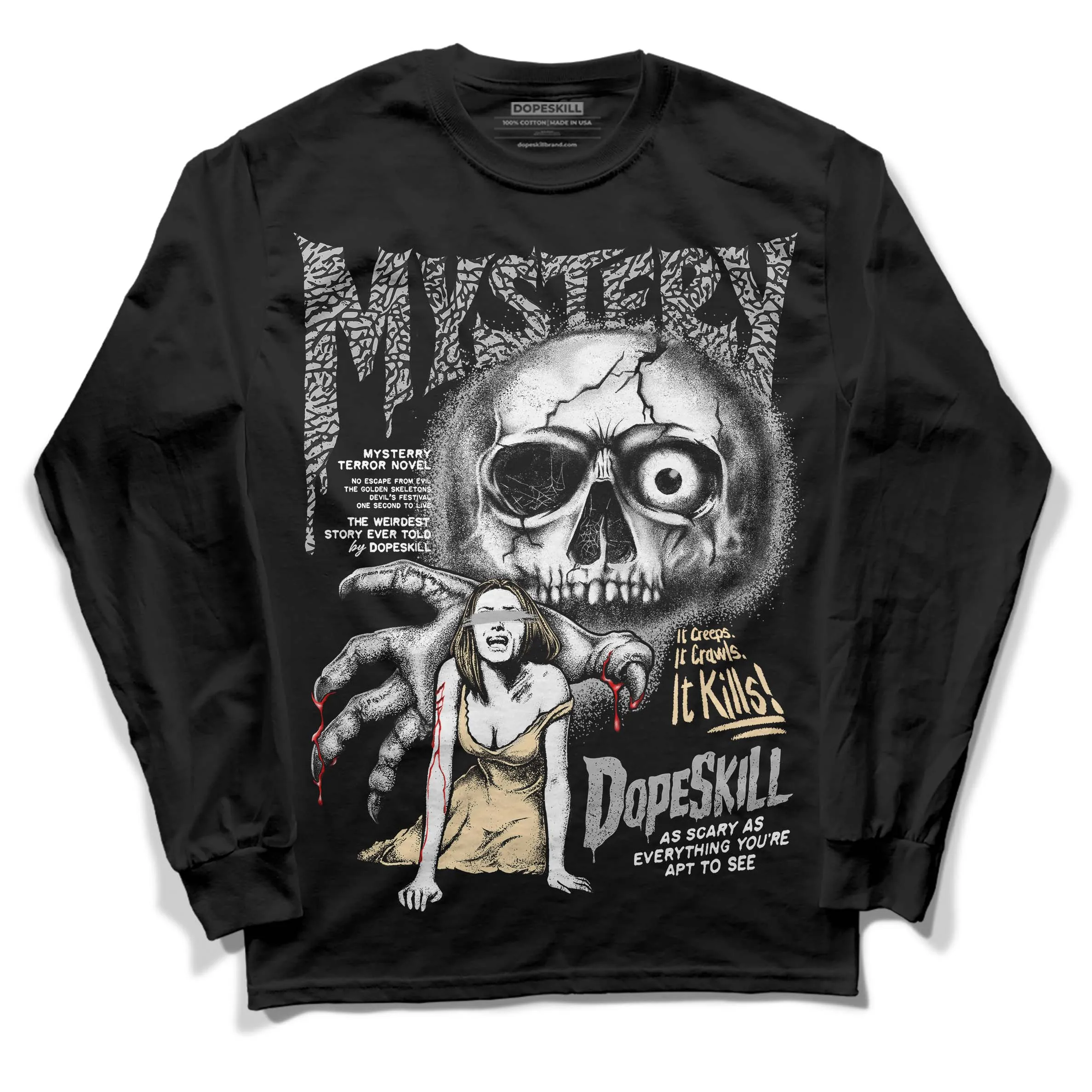 Off Noir 3s DopeSkill Long Sleeve T-Shirt Mystery Ghostly Grasp Graphic sold by DopeSkill product image thumbnail 2