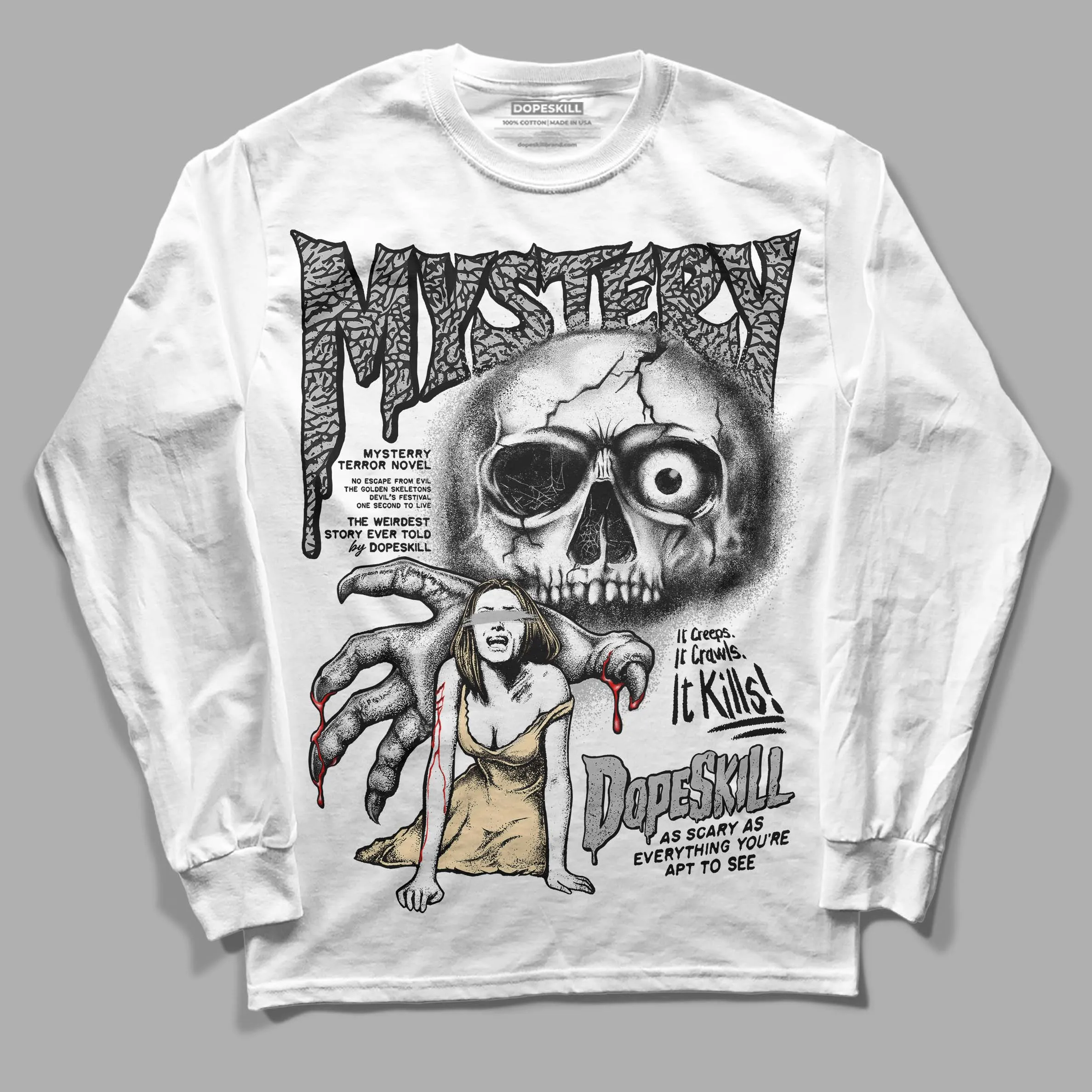 Off Noir 3s DopeSkill Long Sleeve T-Shirt Mystery Ghostly Grasp Graphic sold by DopeSkill