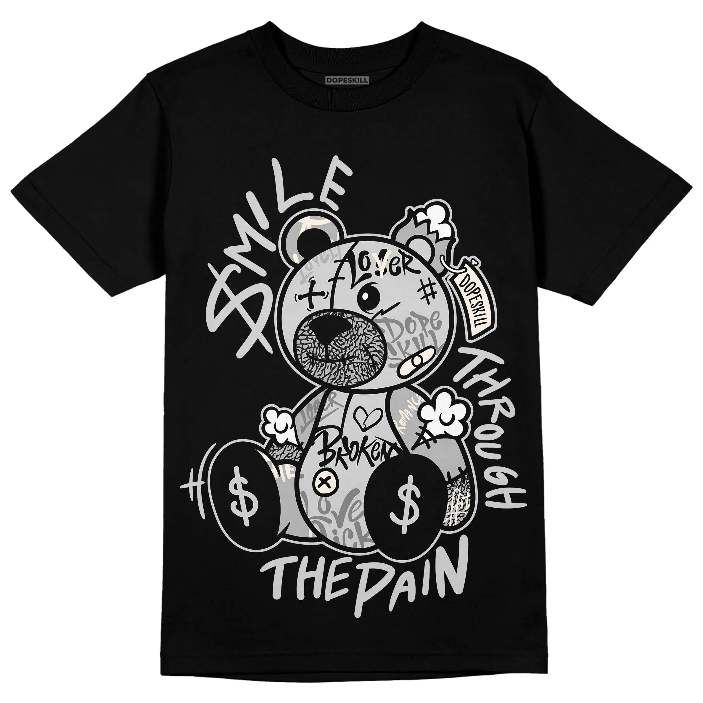 Off Noir 3s DopeSkill T-Shirt Smile Through The Pain Graphic sold by DopeSkill product image thumbnail 2