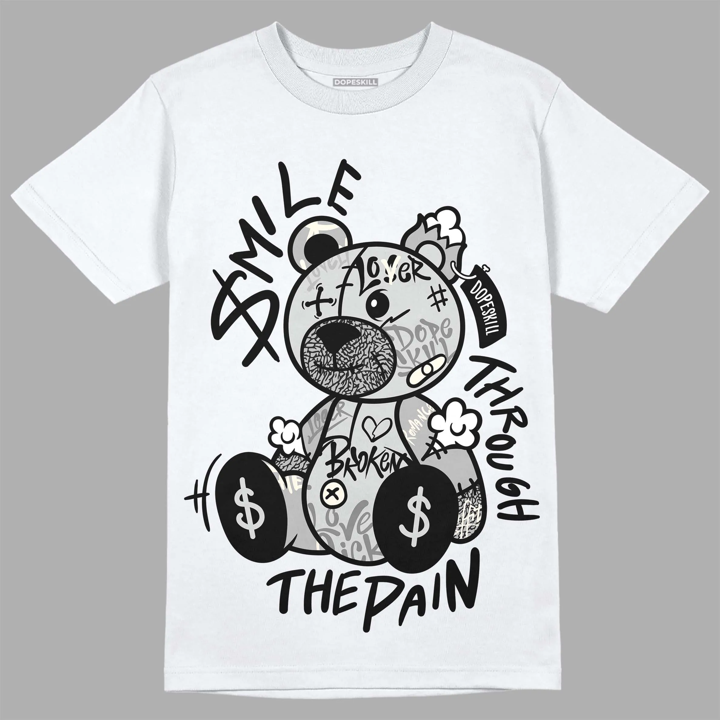 Off Noir 3s DopeSkill T-Shirt Smile Through The Pain Graphic sold by DopeSkill