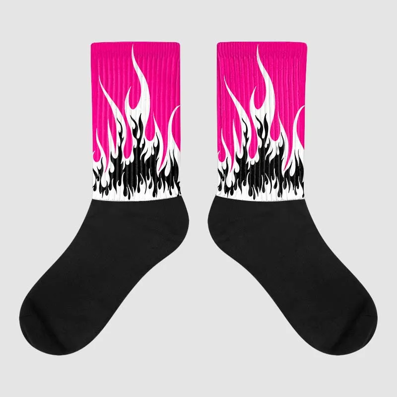 Fierce Pink 1s DopeSkill Sublimated Socks FIRE Graphic sold by DopeSkill
