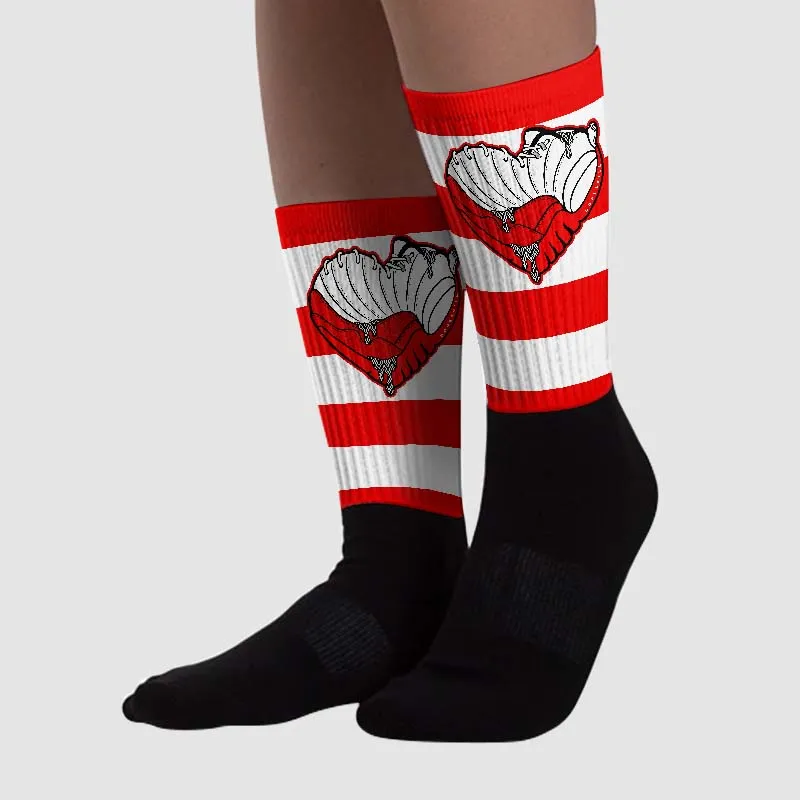 Cherry 12s DopeSkill Sublimated Socks Horizontal Stripes Graphic sold by DopeSkill product image thumbnail 2