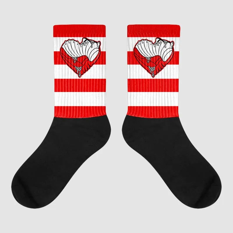Cherry 12s DopeSkill Sublimated Socks Horizontal Stripes Graphic sold by DopeSkill