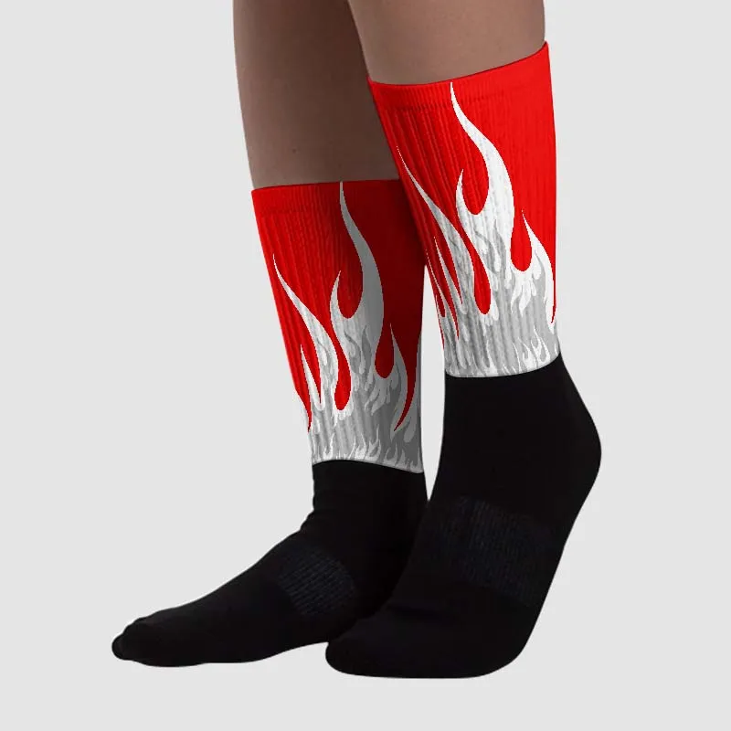 Cherry 12s DopeSkill Sublimated Socks FIRE Graphic sold by DopeSkill product image thumbnail 2