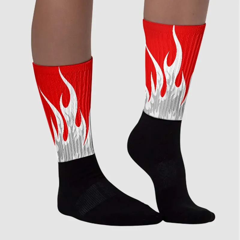 Cherry 12s DopeSkill Sublimated Socks FIRE Graphic sold by DopeSkill product image thumbnail 3
