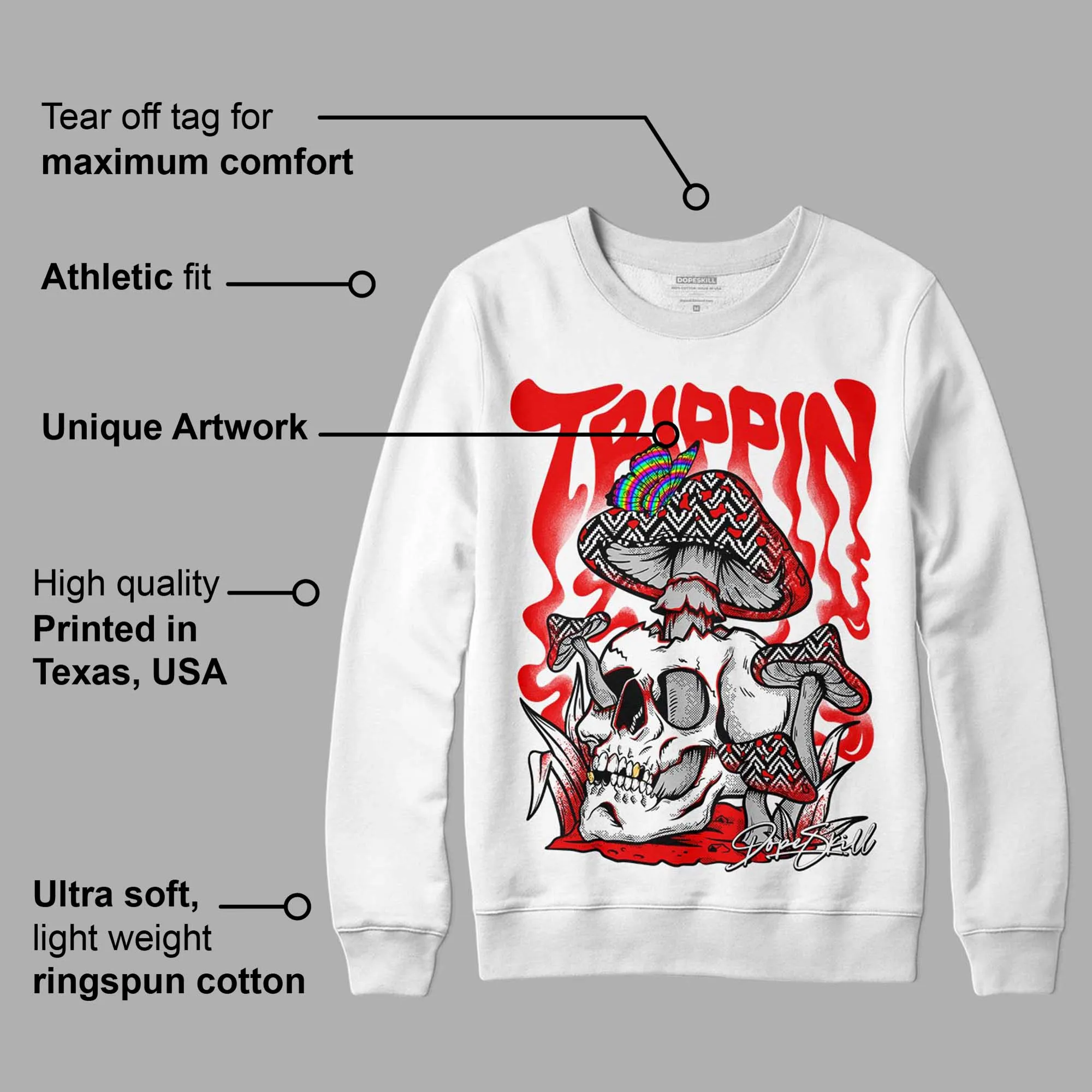 Cherry 12s DopeSkill Sweatshirt Trippin Graphic sold by DopeSkill product image thumbnail 3