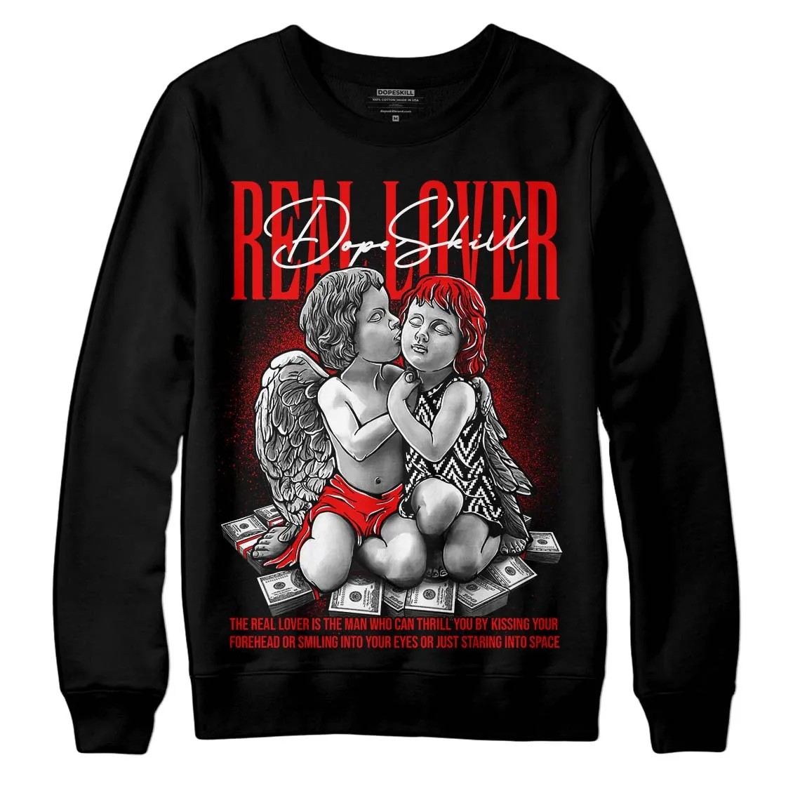 Cherry 12s DopeSkill Sweatshirt Real Lover Graphic sold by DopeSkill product image thumbnail 2