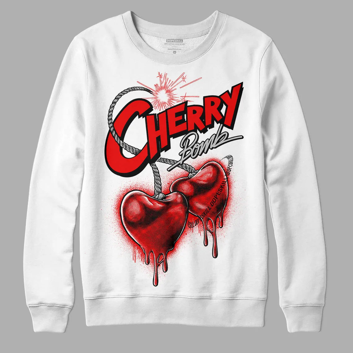 Cherry 12s DopeSkill Sweatshirt Cherry Bomb Graphic sold by DopeSkill